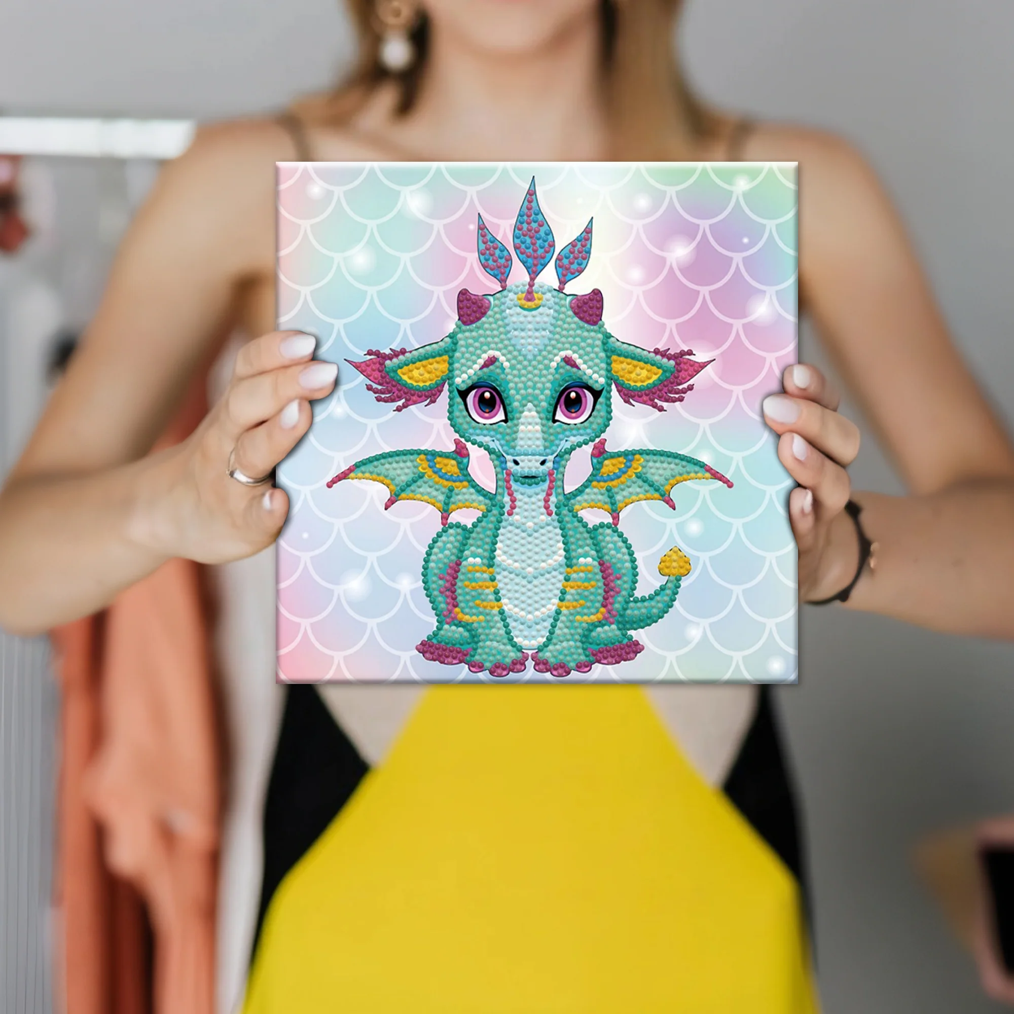 Diamond Dotz Decorative Box Ariel the Baby Dragon - 8.7" x 8.7" - Image 4