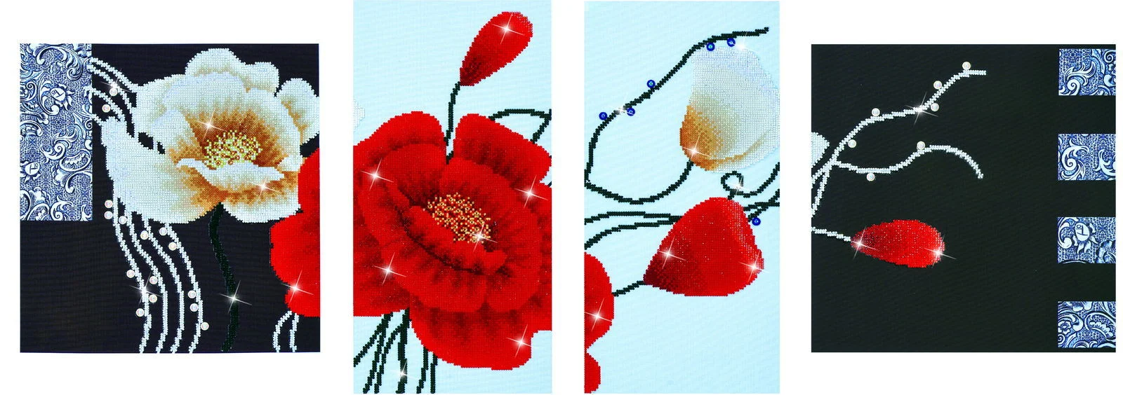 Diamond Dotz Art Deco Poppies - 55.9" x 19.7" - Image 2