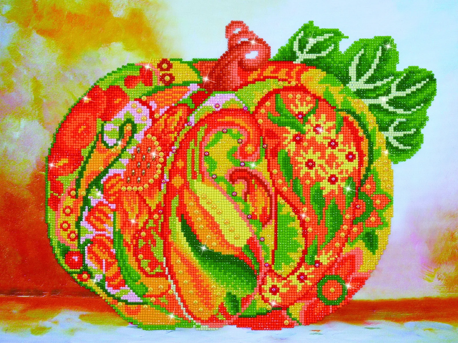 Diamond Dotz Autumn Pumpkin Amber Sparkle - 15.4" x 20.5" - Image 4