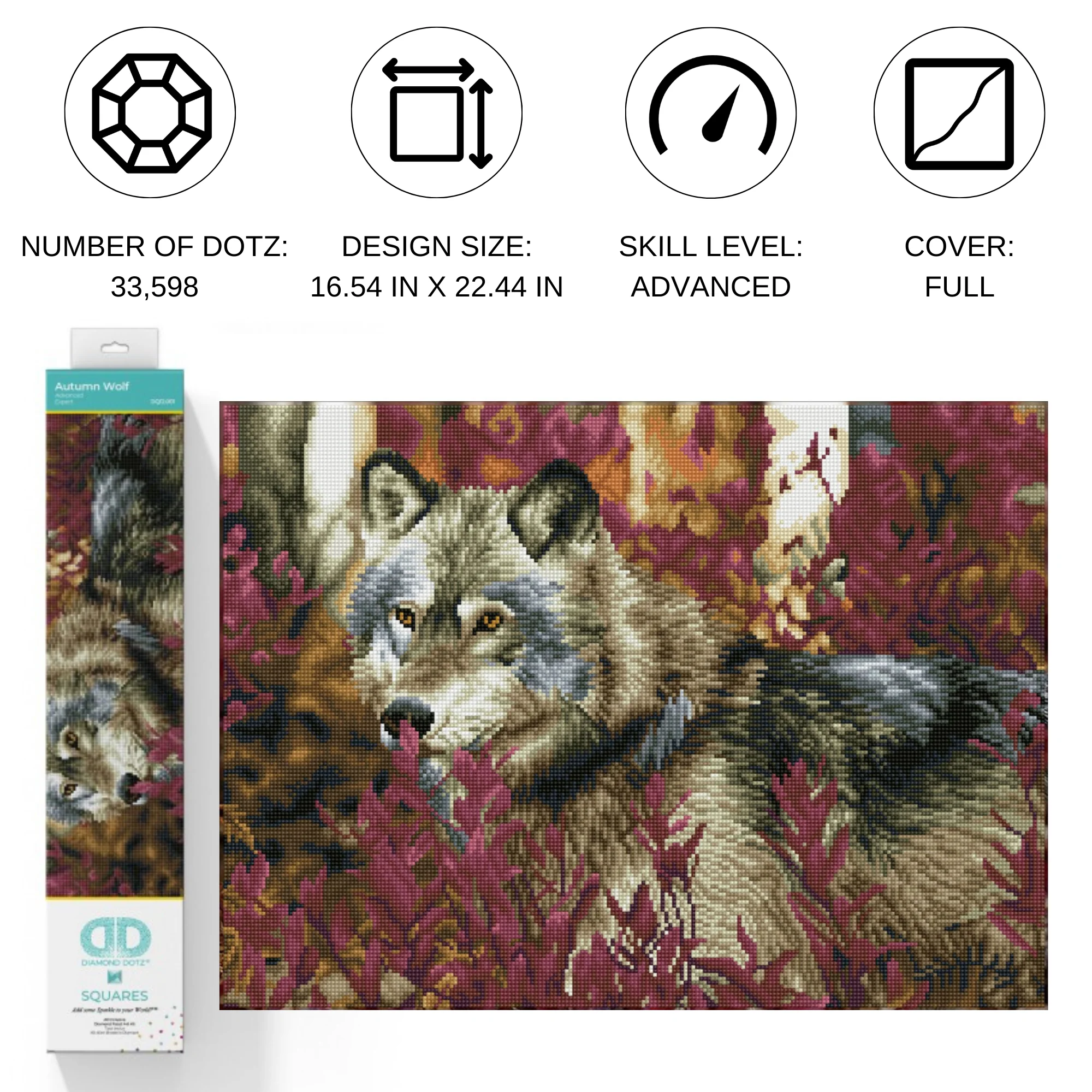 Diamond Dotz Autumn Wolf - 22.4" x 16.5" - Image 4