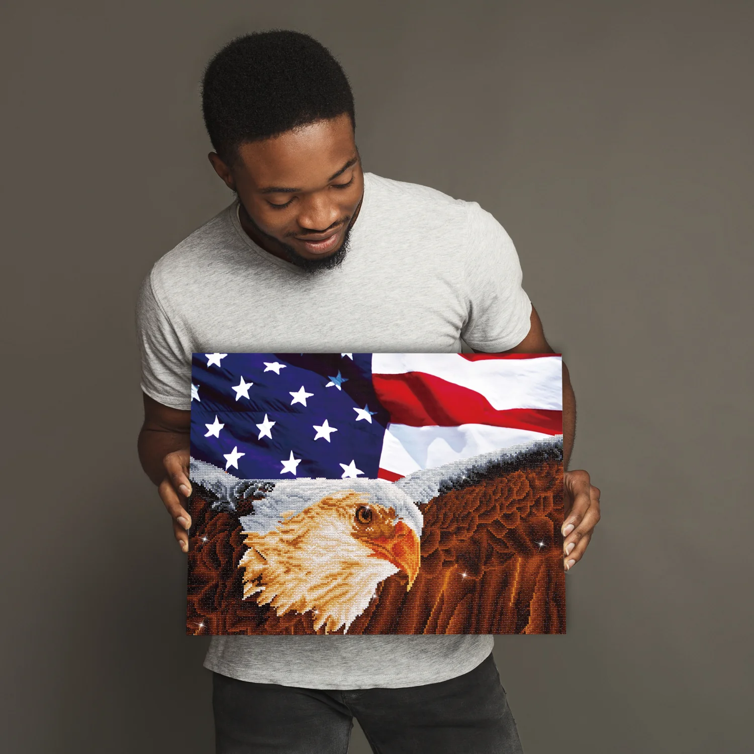 Diamond Dotz Bald Eagle & Flag - 28.0" x 22.0" - Image 4