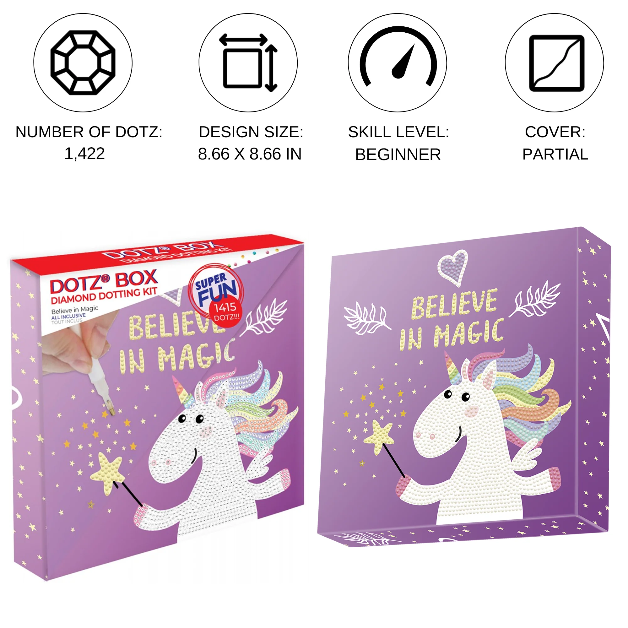 Diamond Dotz Decorative Box Believe in Magic - 8.7" x 8.7" - Image 3