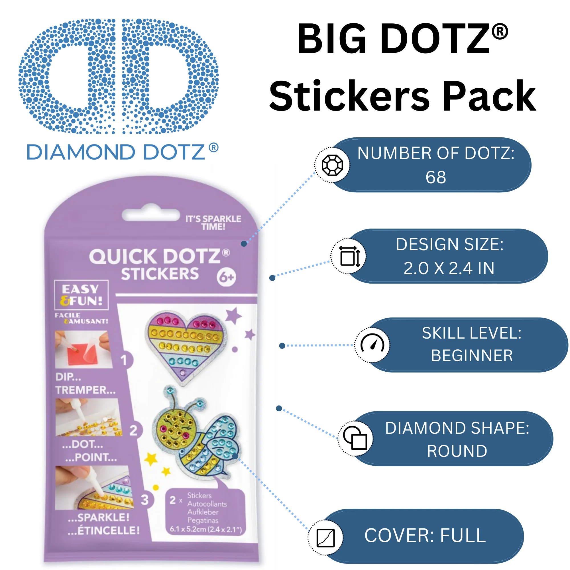 Diamond Dotz Quick Dotz Big Dotza Pack 2 - Love BUZZ - Image 3