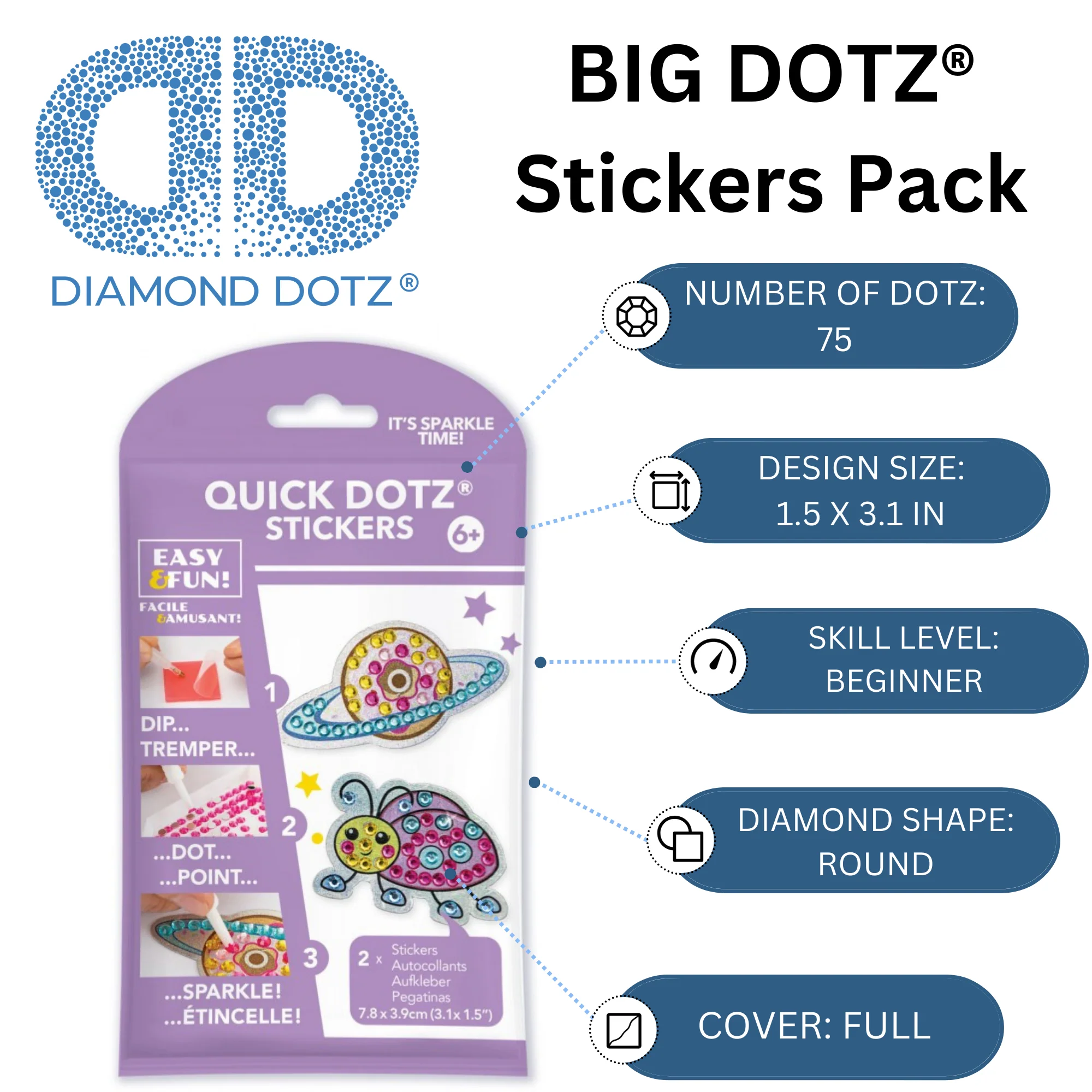 Diamond Dotz BIG DOTZ Stickers Pack 8 - Image 3