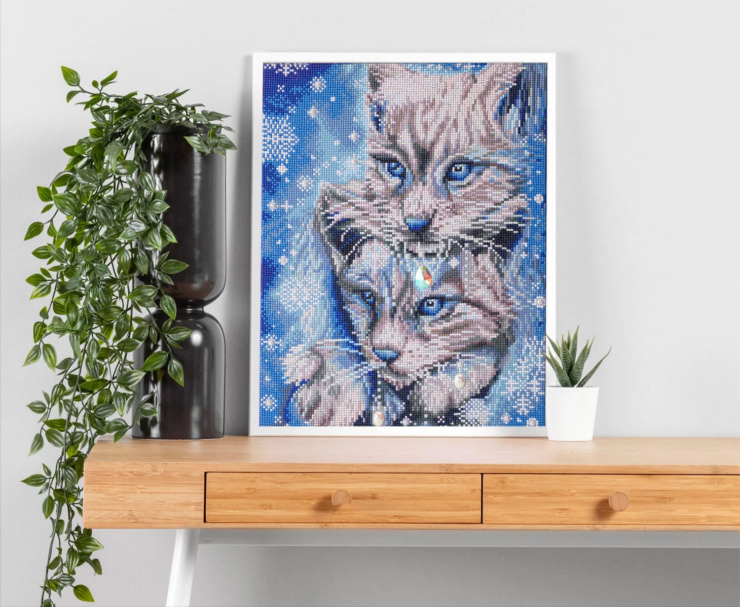 Diamond Dotz Blue Winter Lynx - 13.8" x 17.7" - Image 3