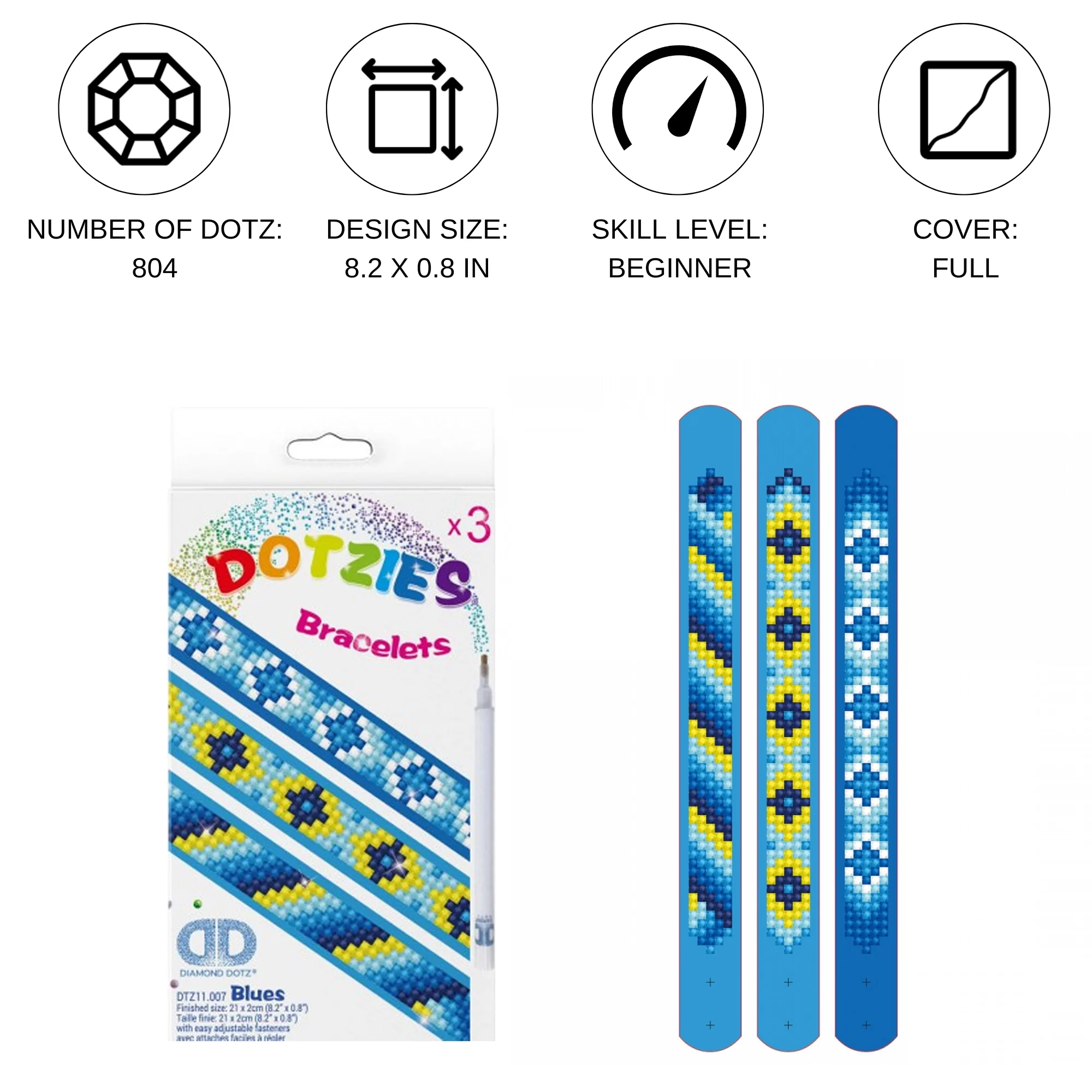 Diamond Dotz DOTZIES Blues Bracelets Diamond Painting - 8.3" x 0.8" - Image 3