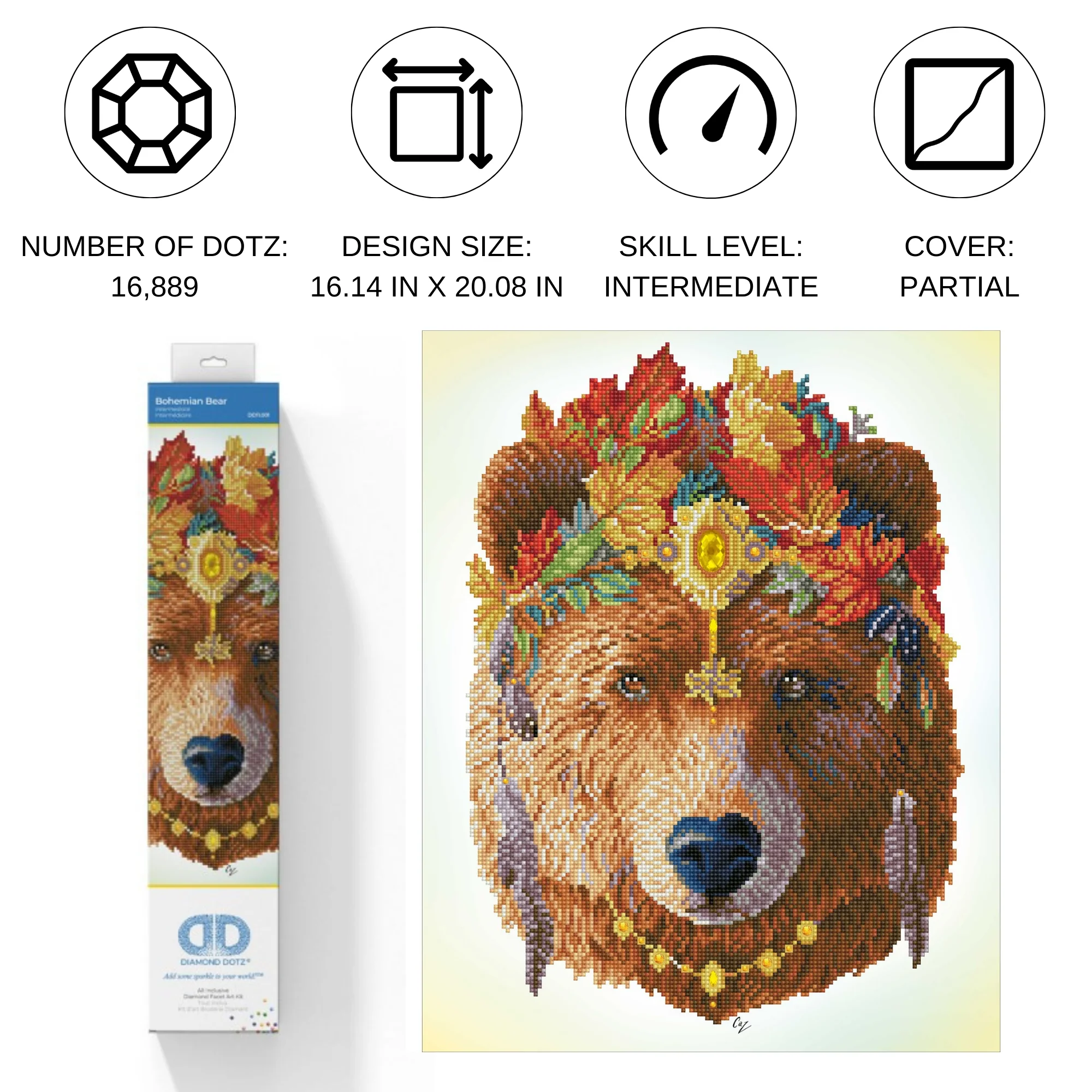 Diamond Dotz Bohemian Bear - 16.1" x 20.1" - Image 5