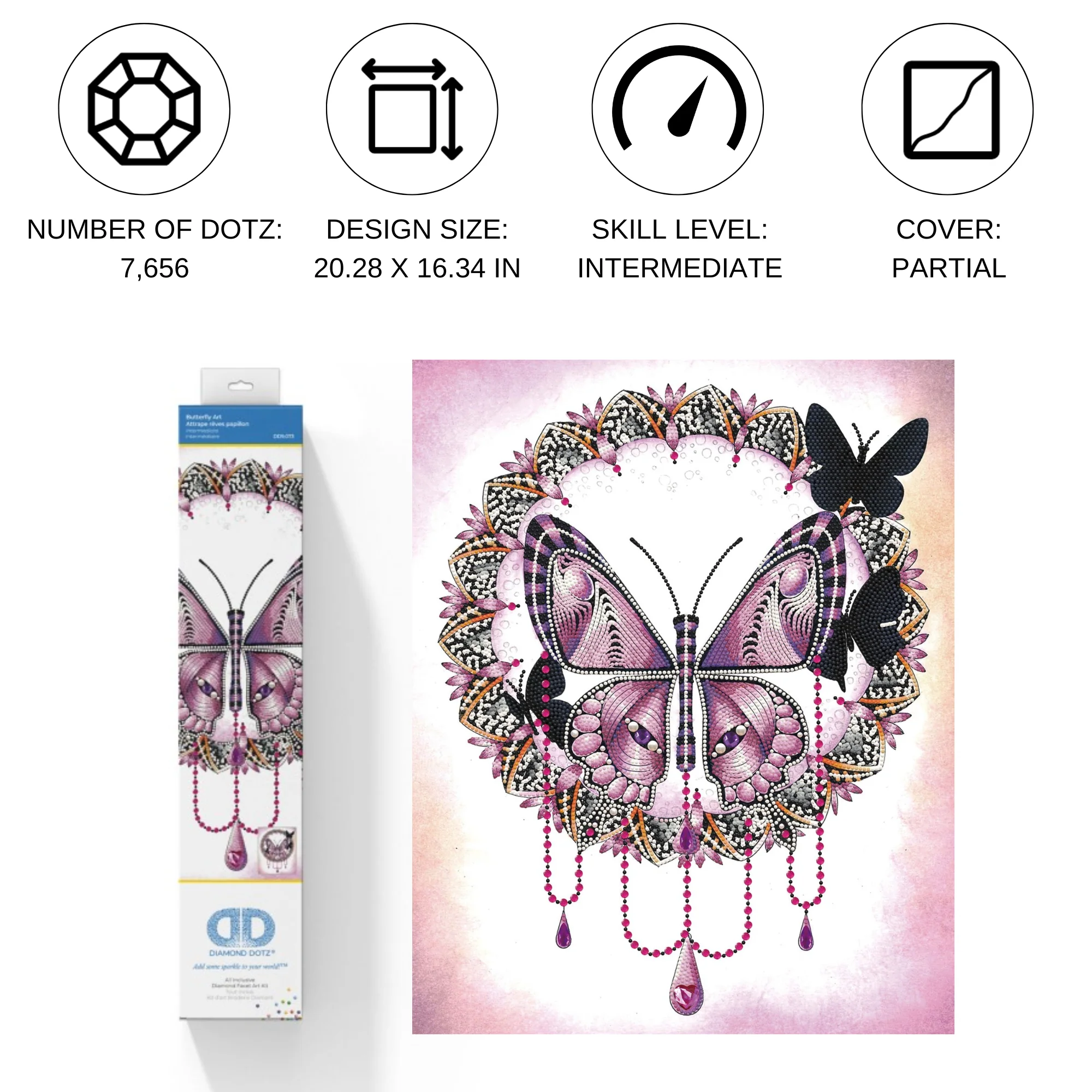 Diamond Dotz Butterfly Art - 16.3" x 20.3" - Image 4