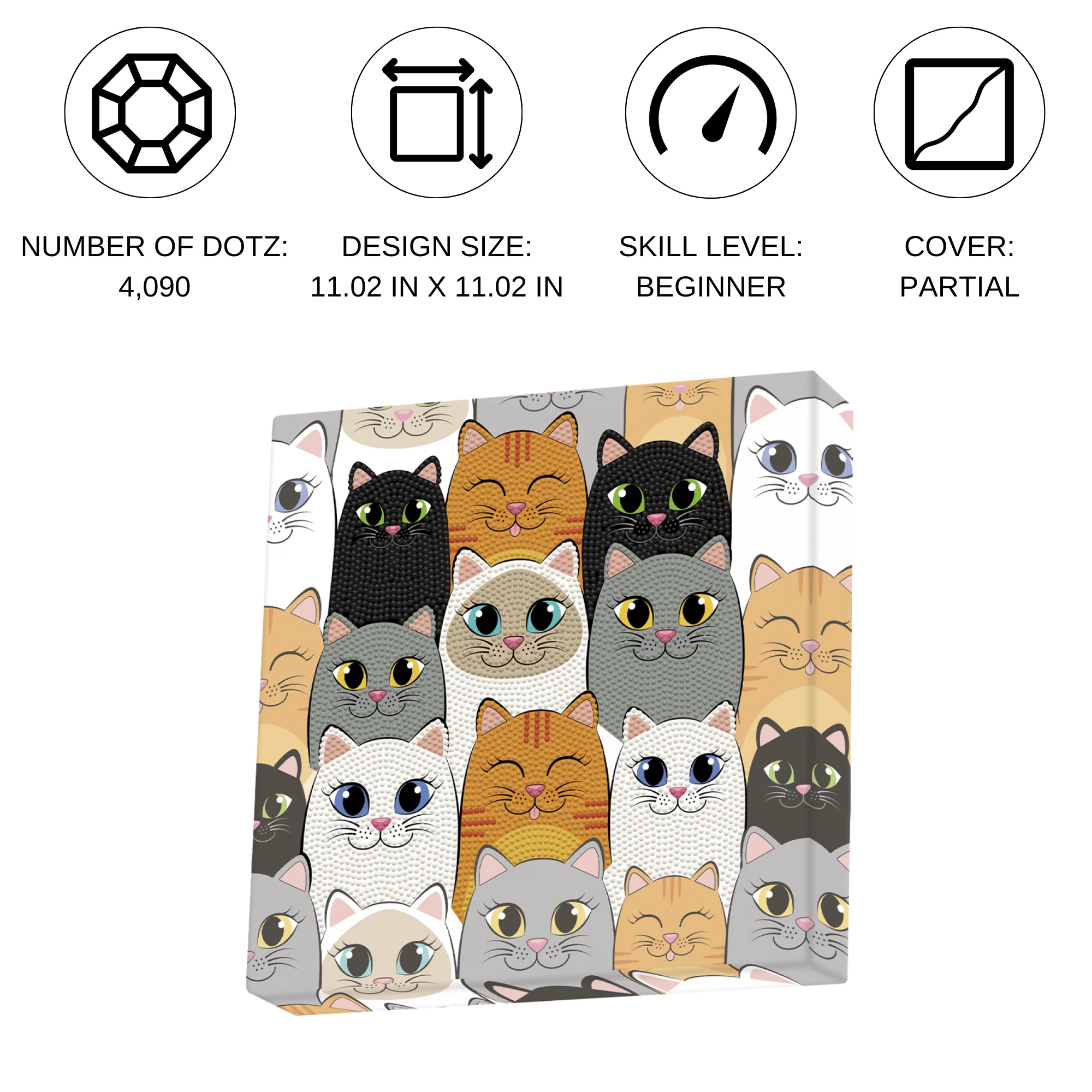 Diamond Dotz Decorative Box Cat Clan - 11.0" x 11.0" - Image 3