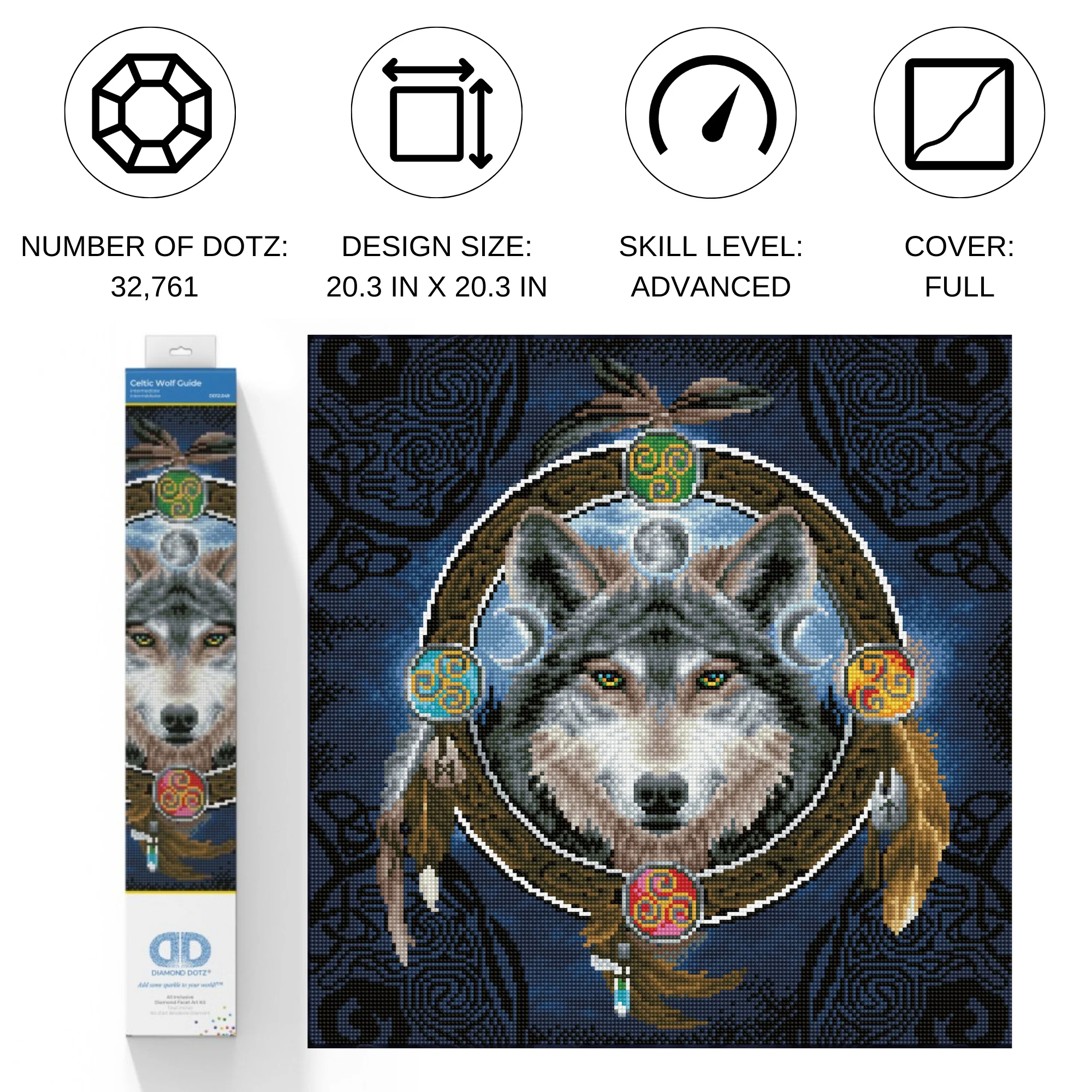 Diamond Dotz Celtic Wolf Guide - 20.3" x 20.3" - Image 4