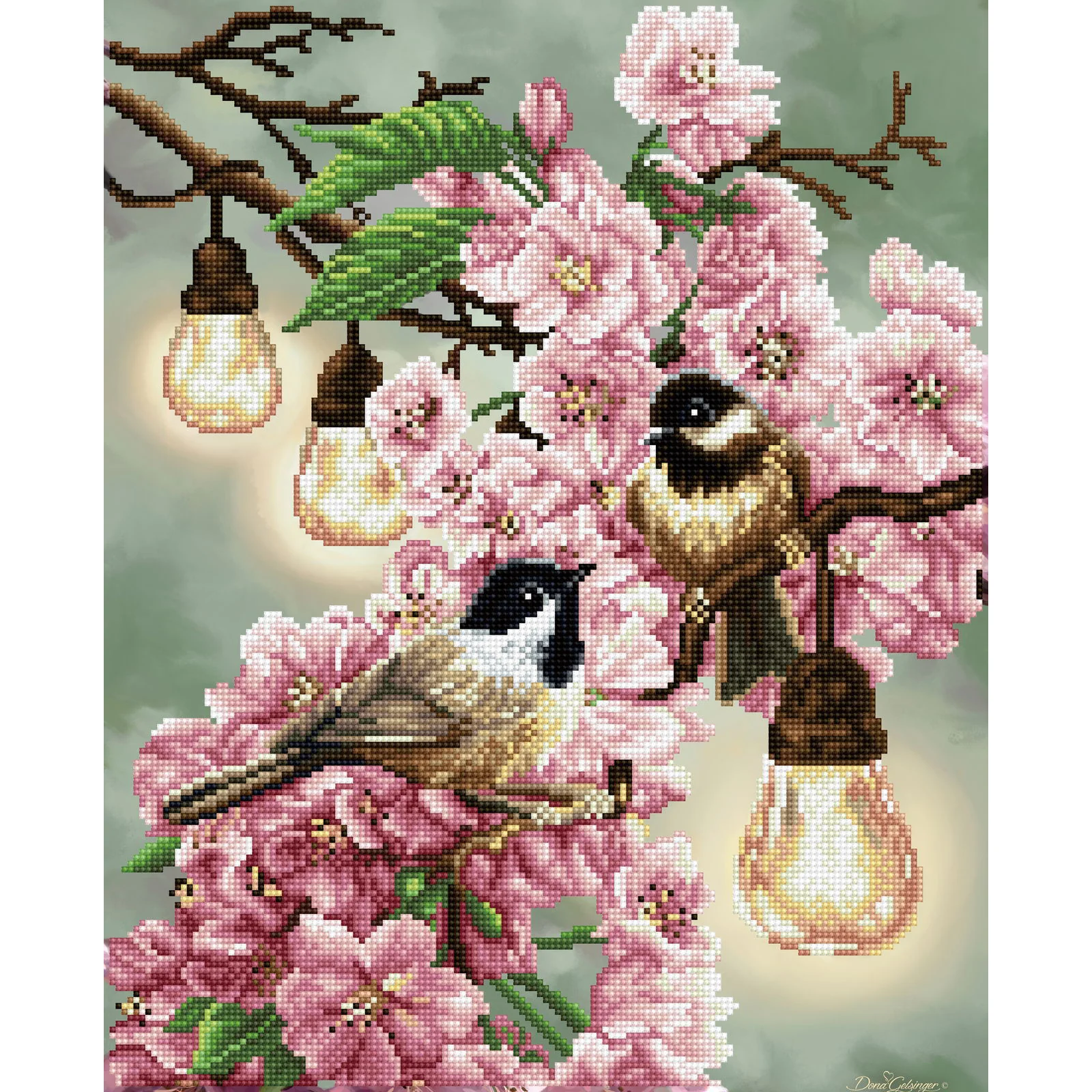 Diamond Dotz Cherry Blossoms & Chickadees - 16.5" x 20.5" - Image 6