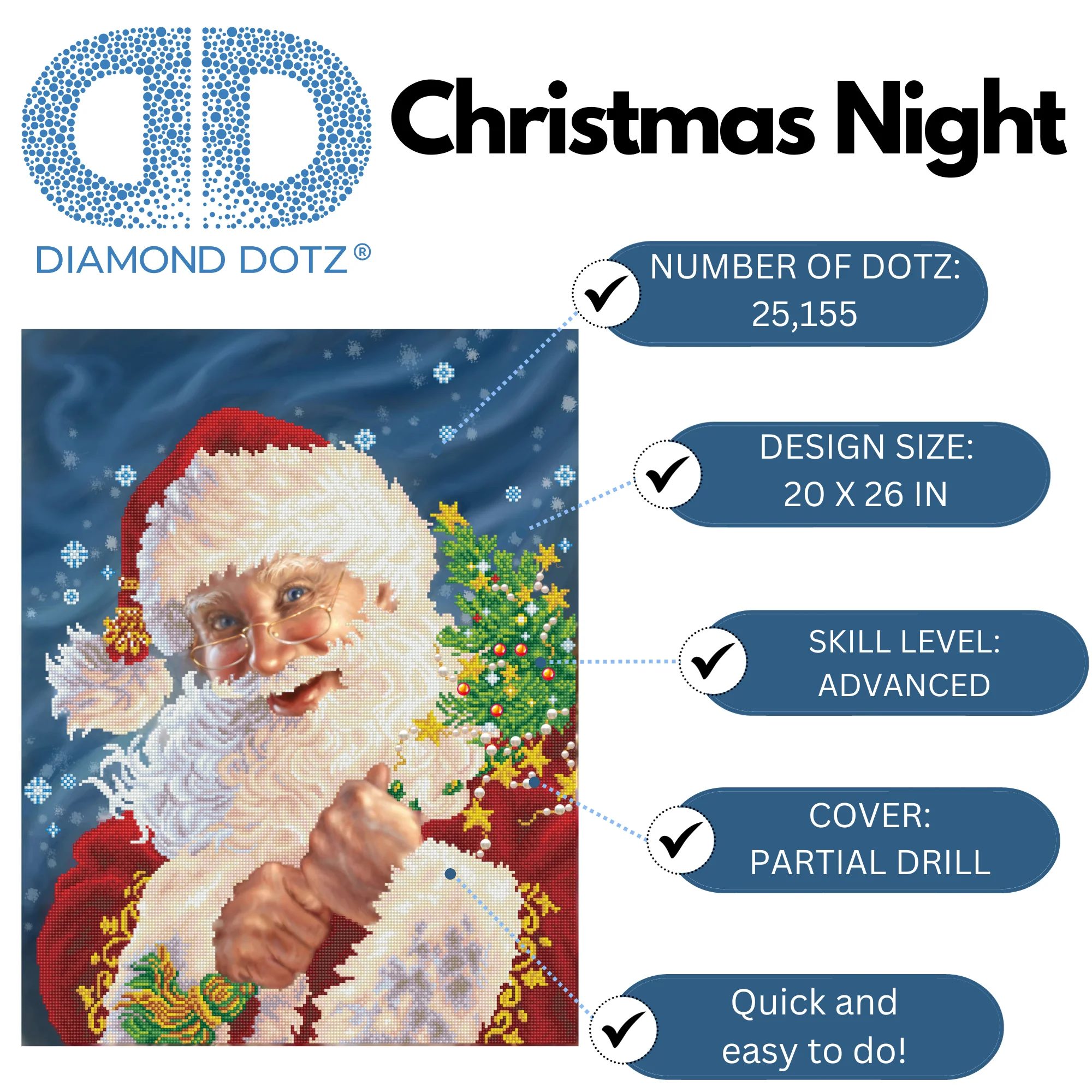 Diamond Dotz Christmas Night - 20.5" x 26.4" - Image 3