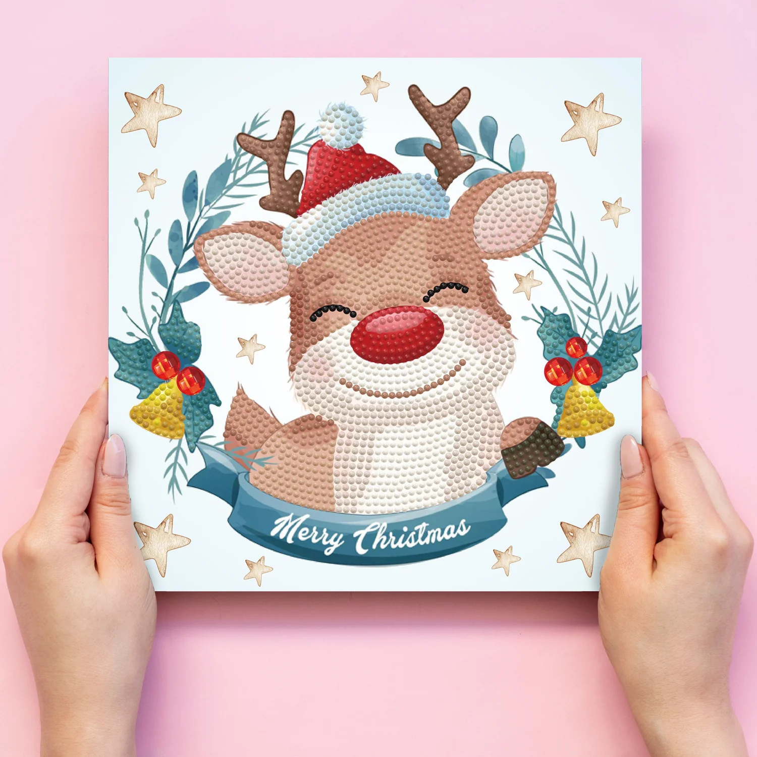 Diamond Dotz Decorative Box Christmas Trio Reindeer - 8.7" x 8.7" - Image 2