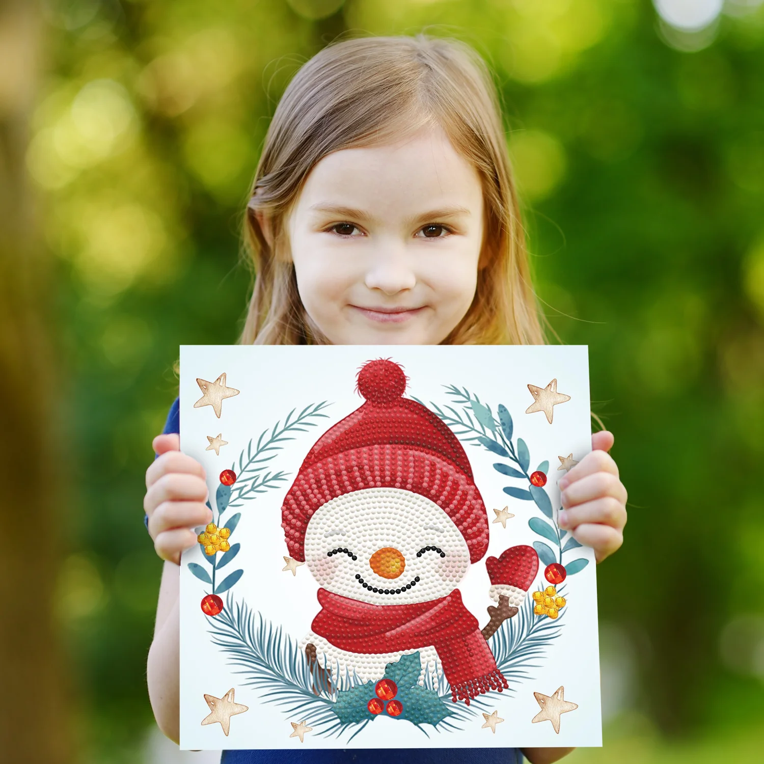 Diamond Dotz Decorative Box Christmas Trio Snowman - 8.7" x 8.7" - Image 2