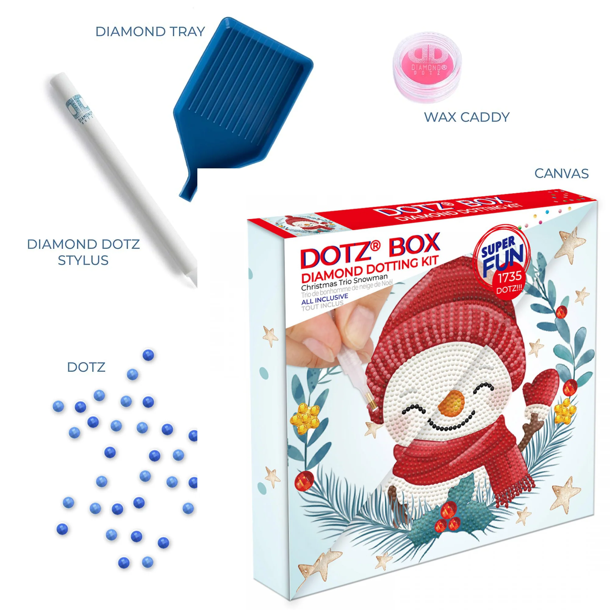 Diamond Dotz Decorative Box Christmas Trio Snowman - 8.7" x 8.7" - Image 5