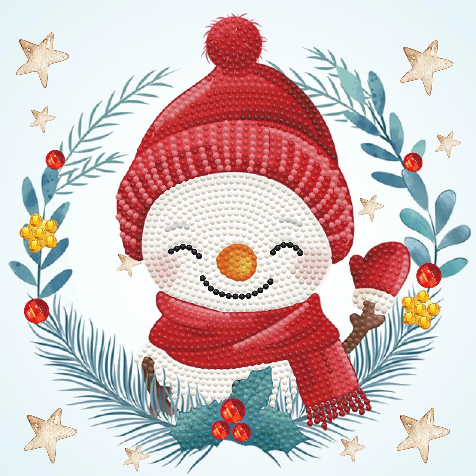 Diamond Dotz Decorative Box Christmas Trio Snowman - 8.7" x 8.7" - Image 6