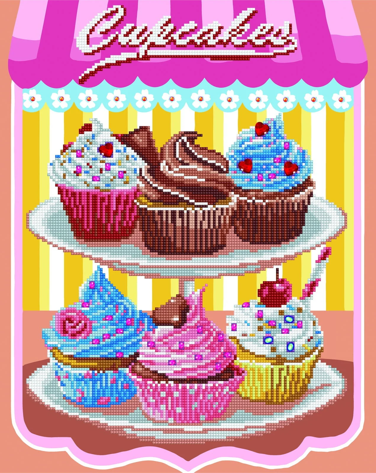 Diamond Dotz Cup Cakes - 16.0" x 20.0"