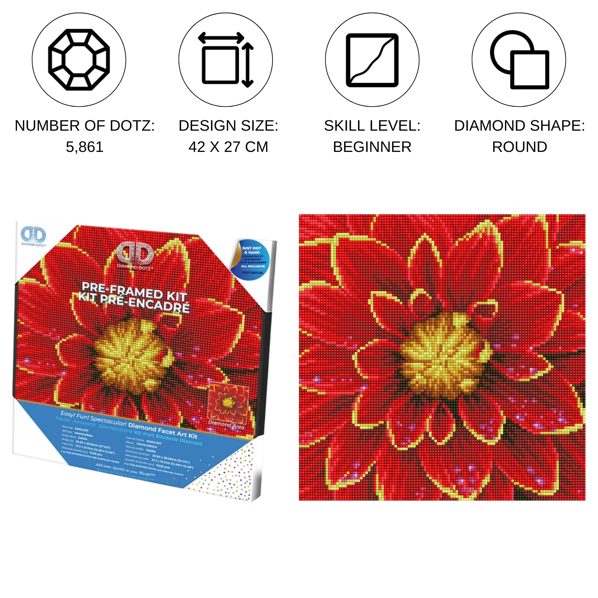 Dahlia Pre-Framed Kit - 12" x 12" - Image 4