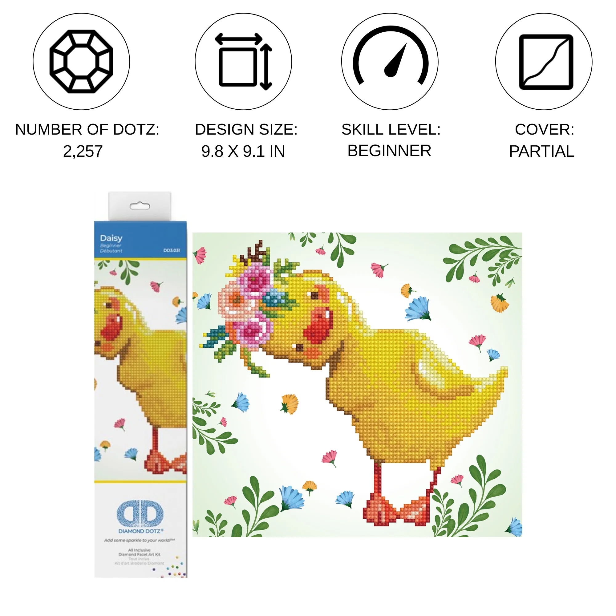 Diamond Dotz Daisy - 9.1" x 9.8" - Image 4
