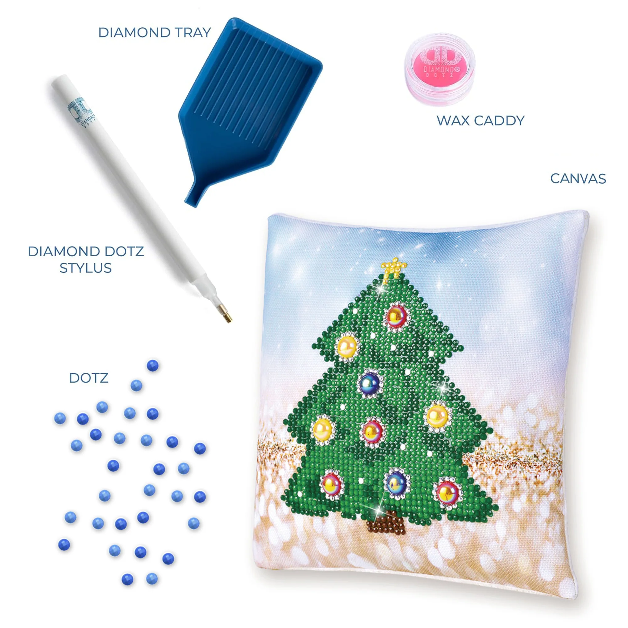 Diamond Dotz Christmas Tree Pillow - 7.1" x 7.1" - Image 4