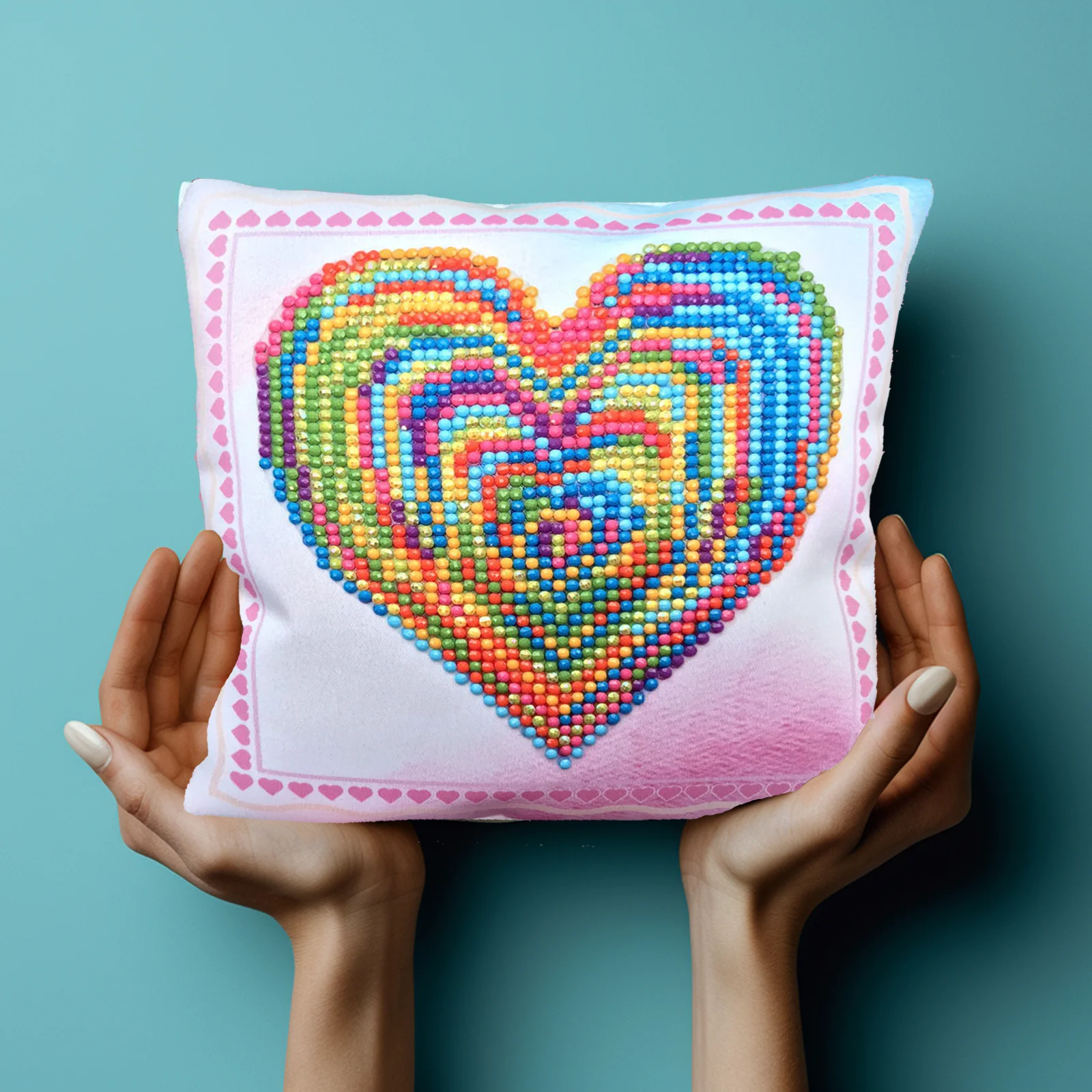 Diamond Dotz Love Rest Mini Pillow - 7.1" x 7.1" - Image 5