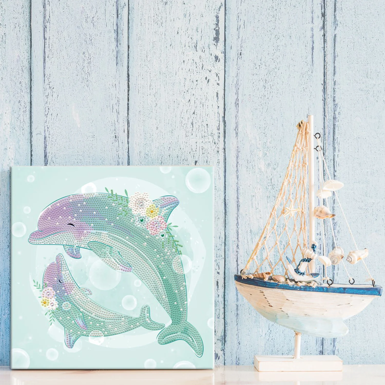 Diamond Dotz Decorative Box Dolphin Dance - 11.0" x 11.0" - Image 2