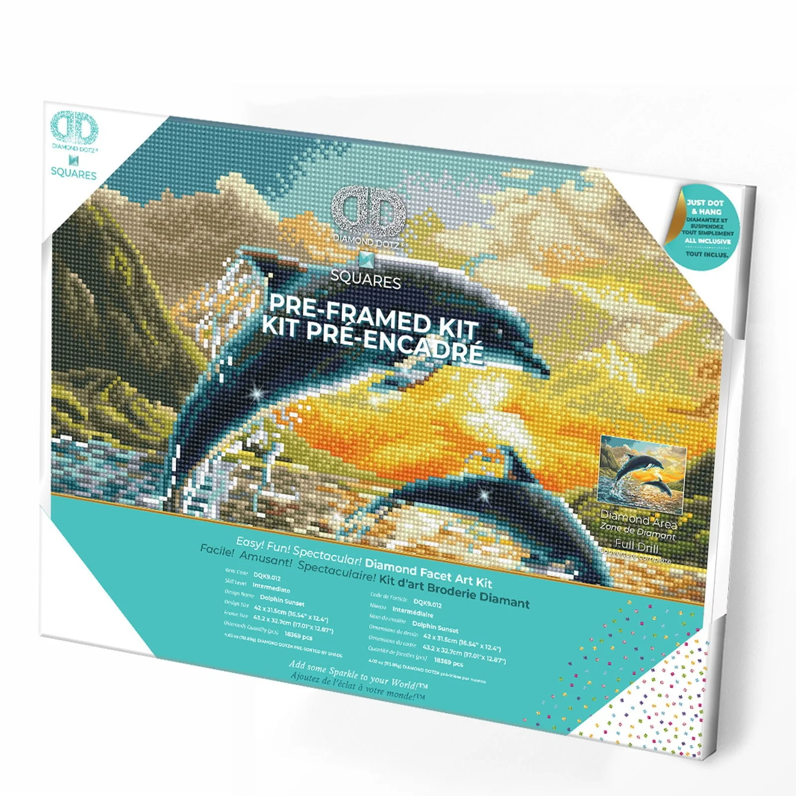 Diamond Dotz Dolphin Sunset Pre-Framed Kit - 16.5" x 12.4"