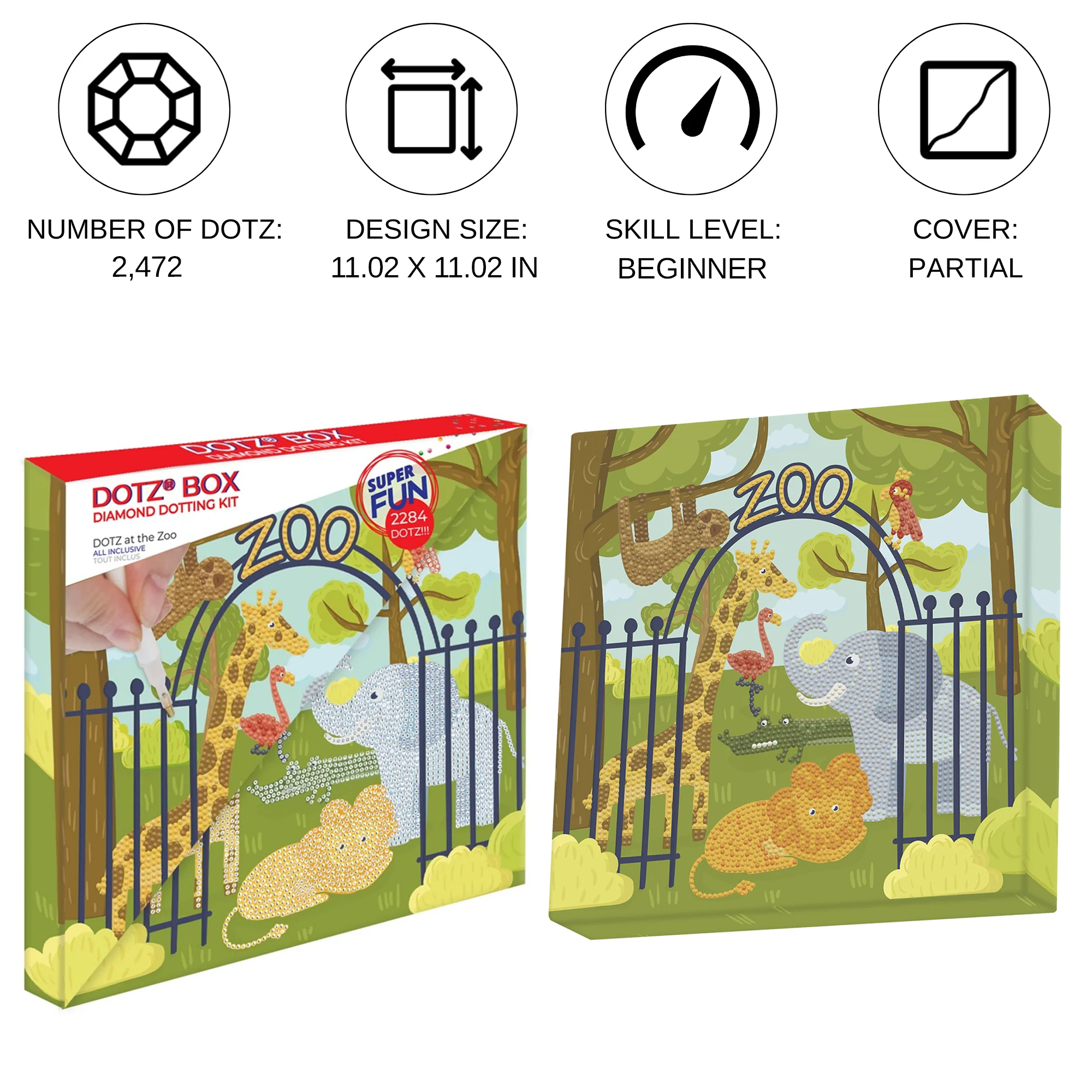 Diamond Dotz Decorative Box Dotz at the Zoo - 11.0" x 11.0" - Image 3
