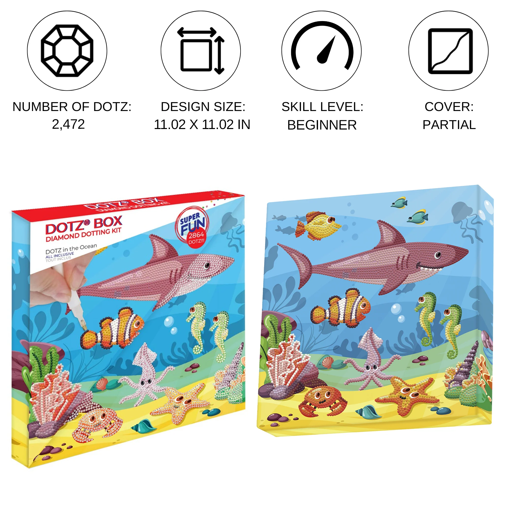 Diamond Dotz Decorative Box Dotz in the Ocean - 11" x 11" - Image 3