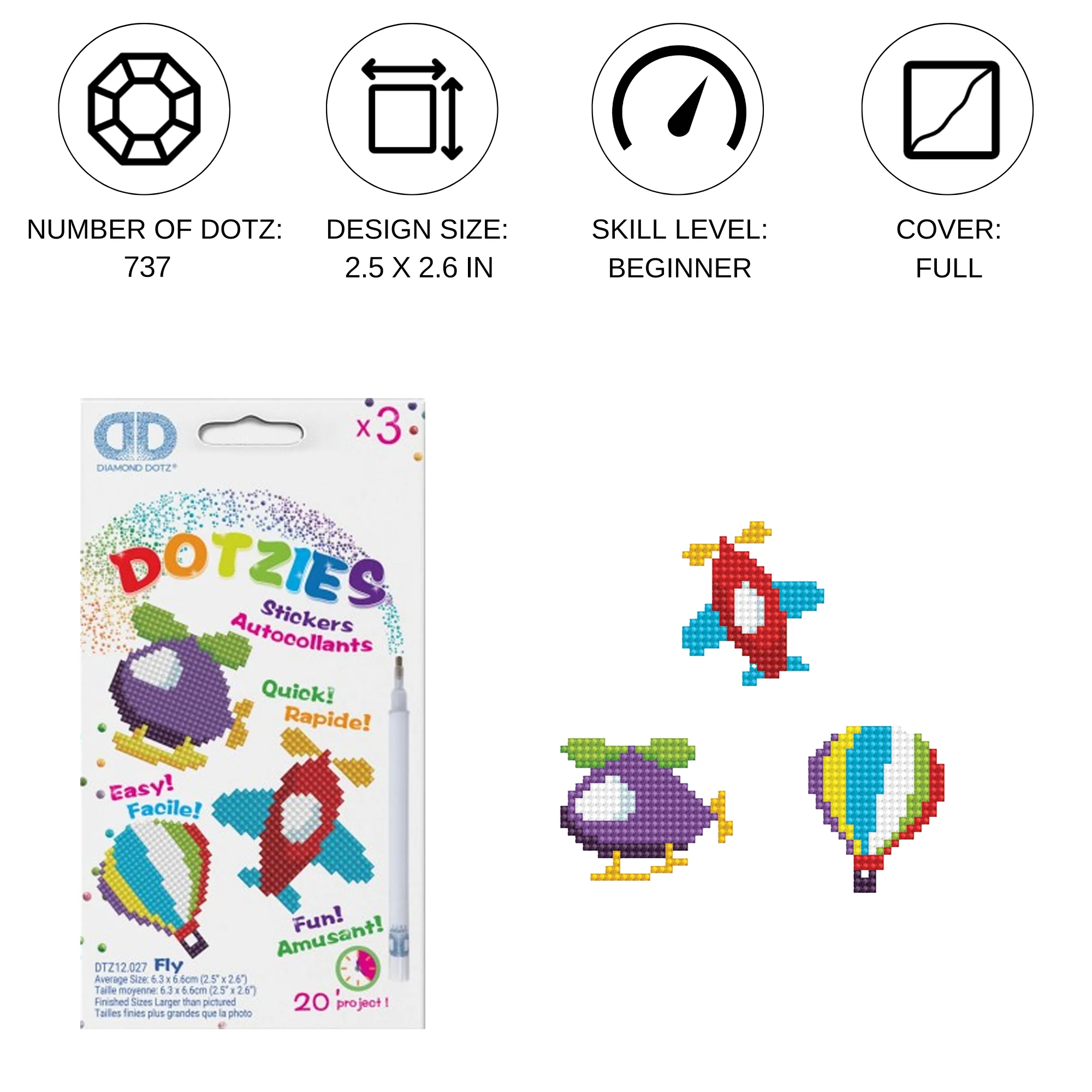 Diamond Dotz Fly - DOTZIES Stickers Kit - Image 3