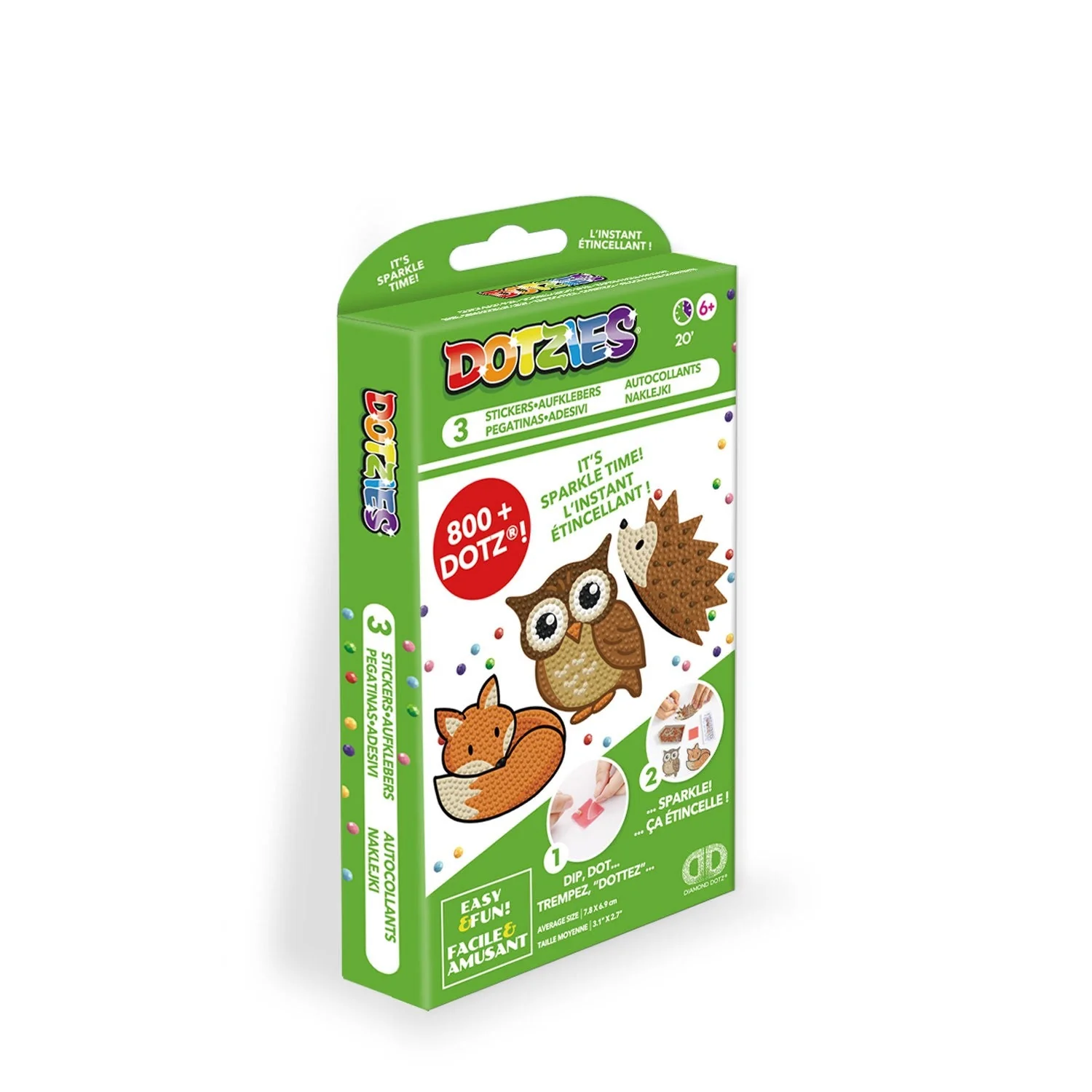 Diamond Dotz DOTZIES 3 STICKERS Multi Pack - Forest Friends - Image 10