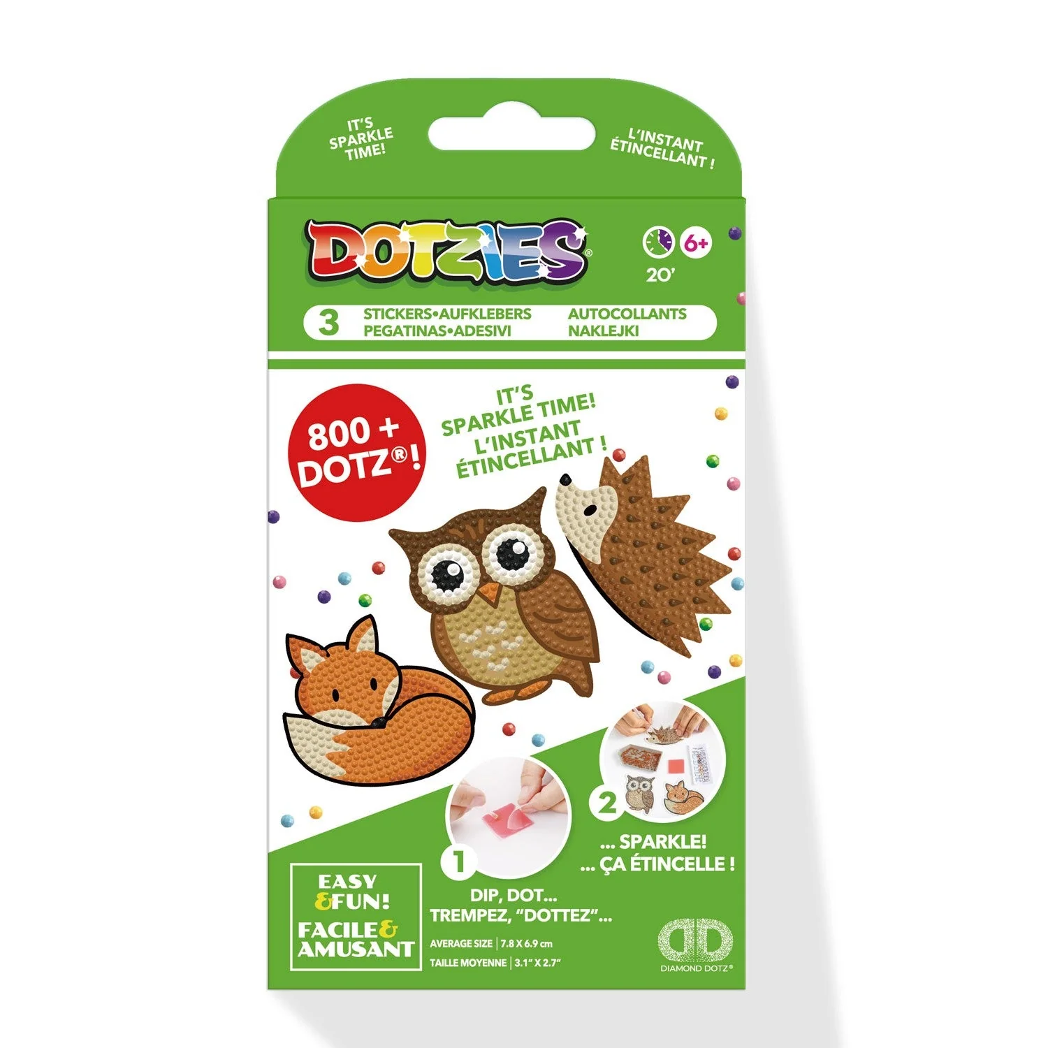 Diamond Dotz DOTZIES 3 STICKERS Multi Pack - Forest Friends - Image 9