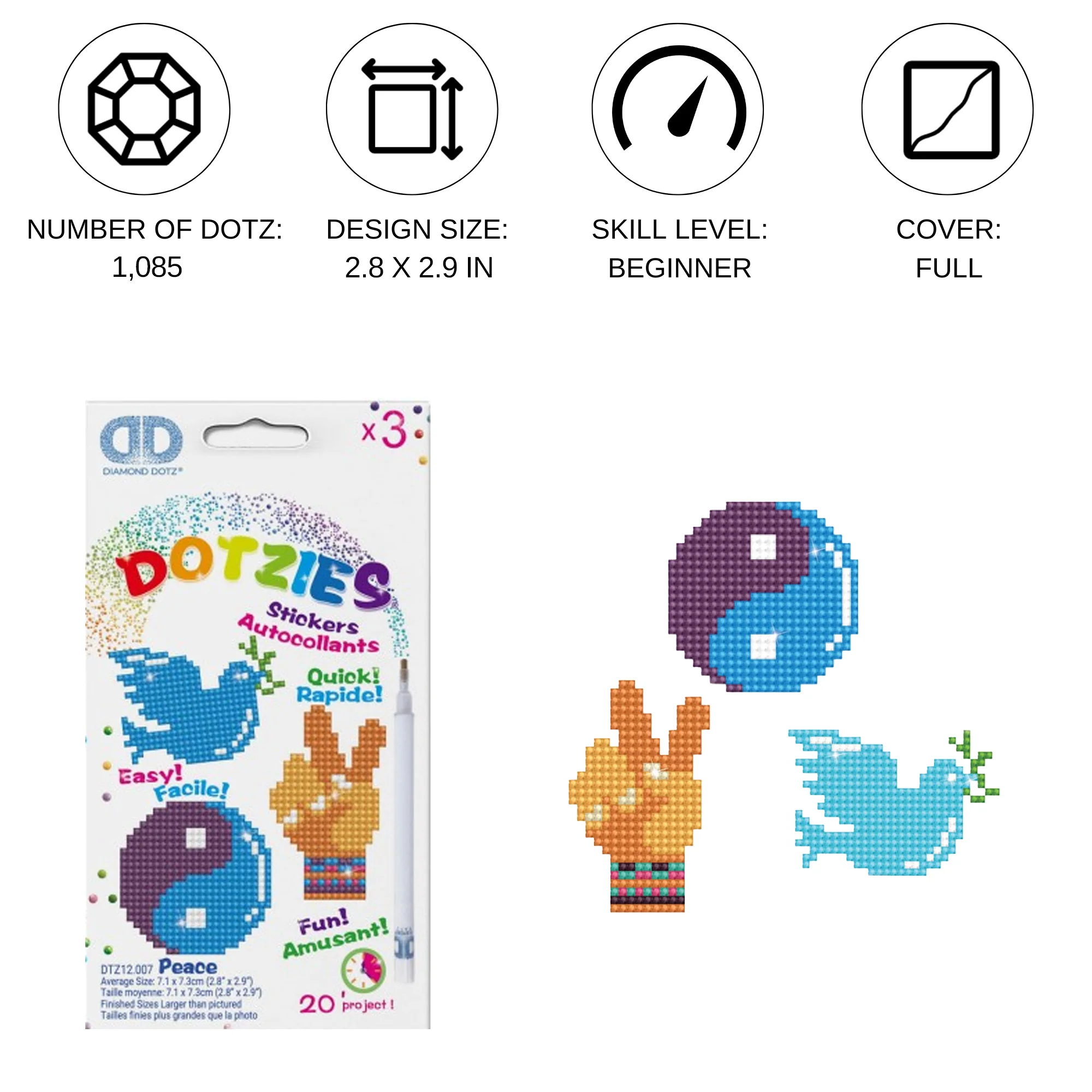 Diamond Dotz Peace - DOTZIES Stickers Kit - Image 3