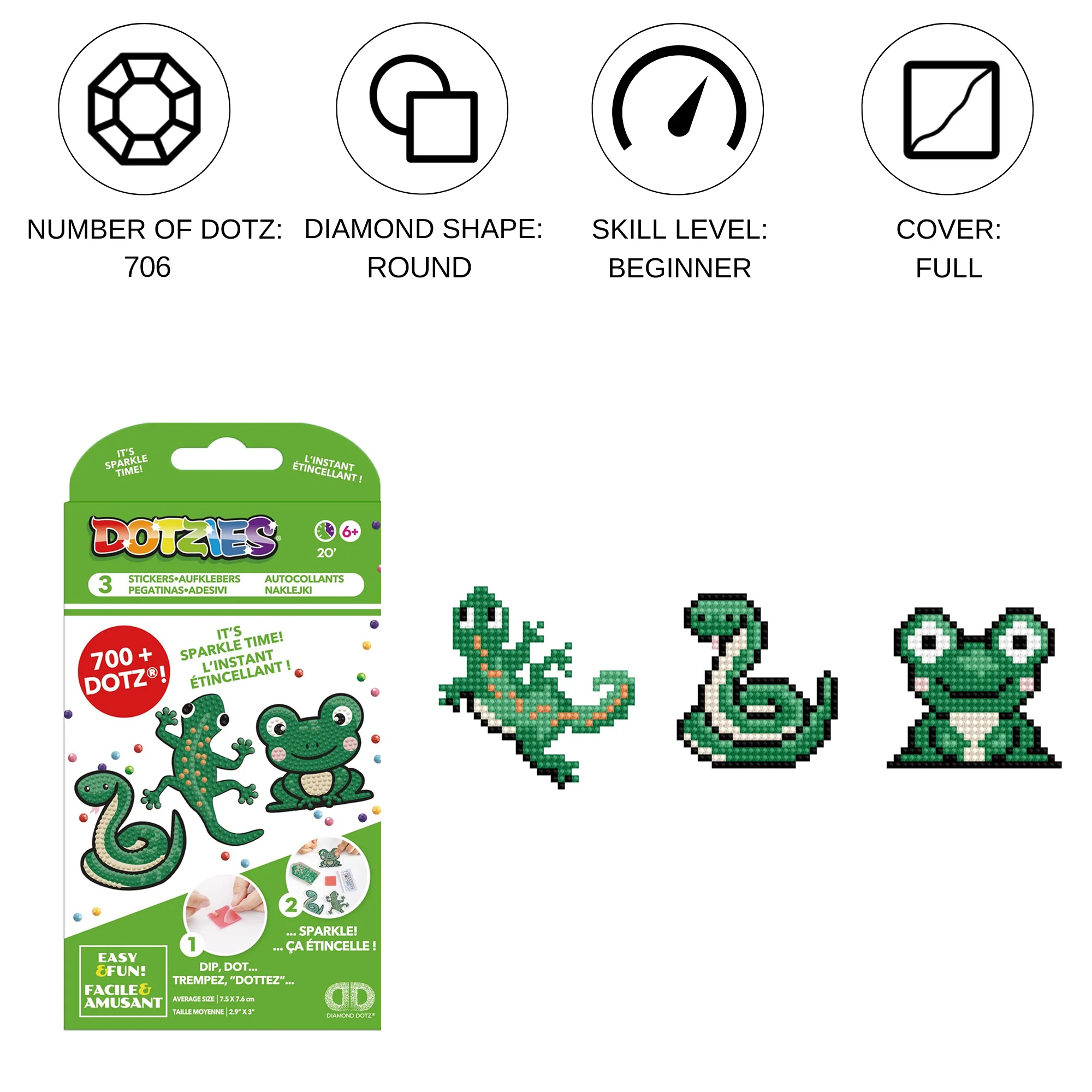 Diamond Dotz DOTZIES 3 STICKERS Multi Pack - Slip n Slide - Image 3