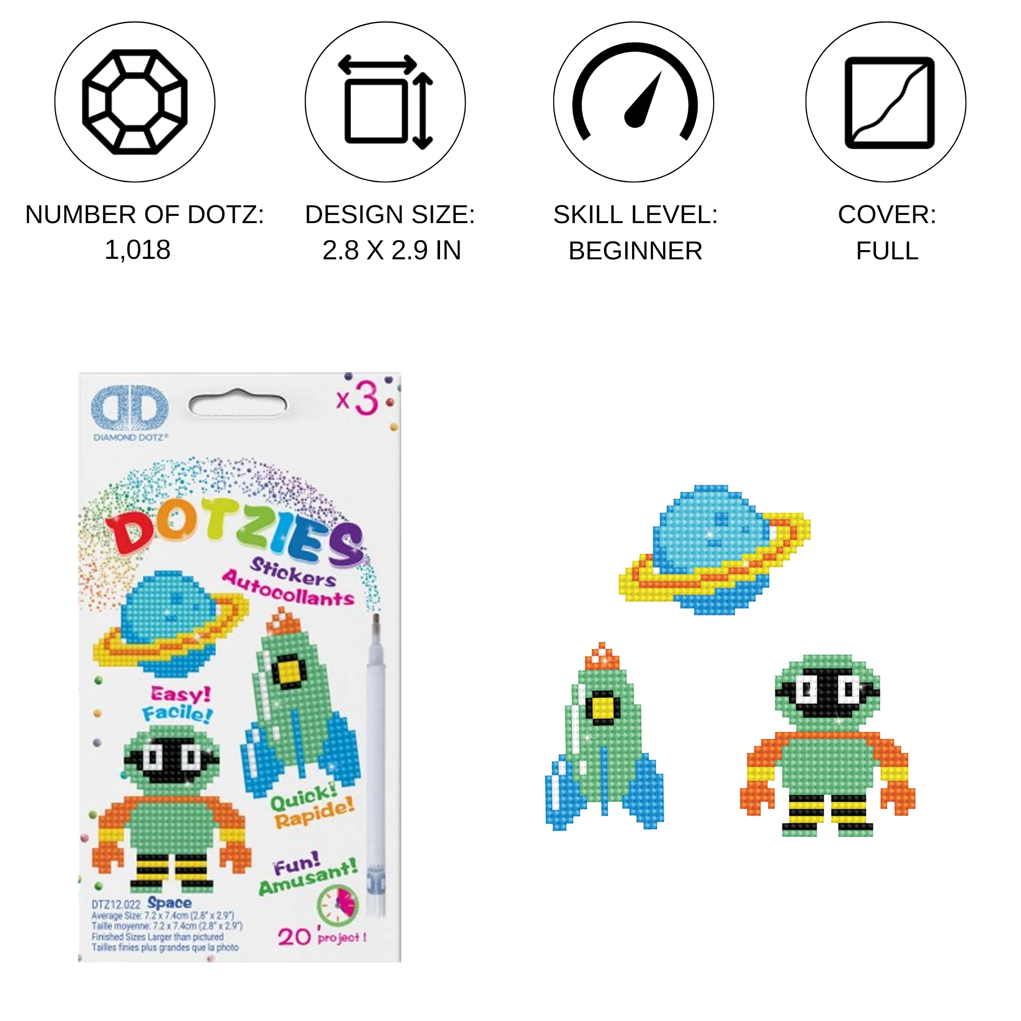 Diamond Dotz Space - DOTZIES Stickers Kit - Image 3