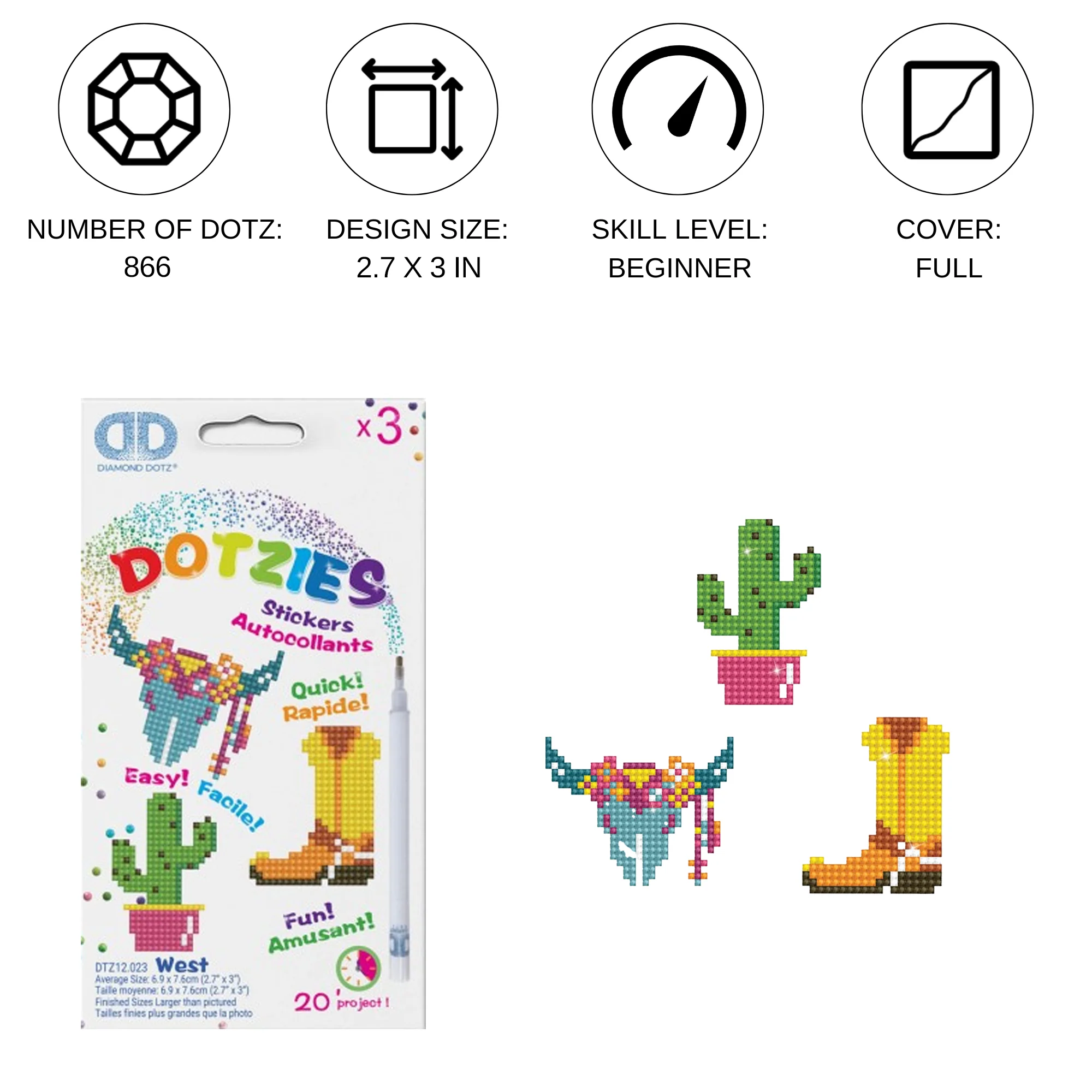 Diamond Dotz West - DOTZIES Stickers Kit - Image 3