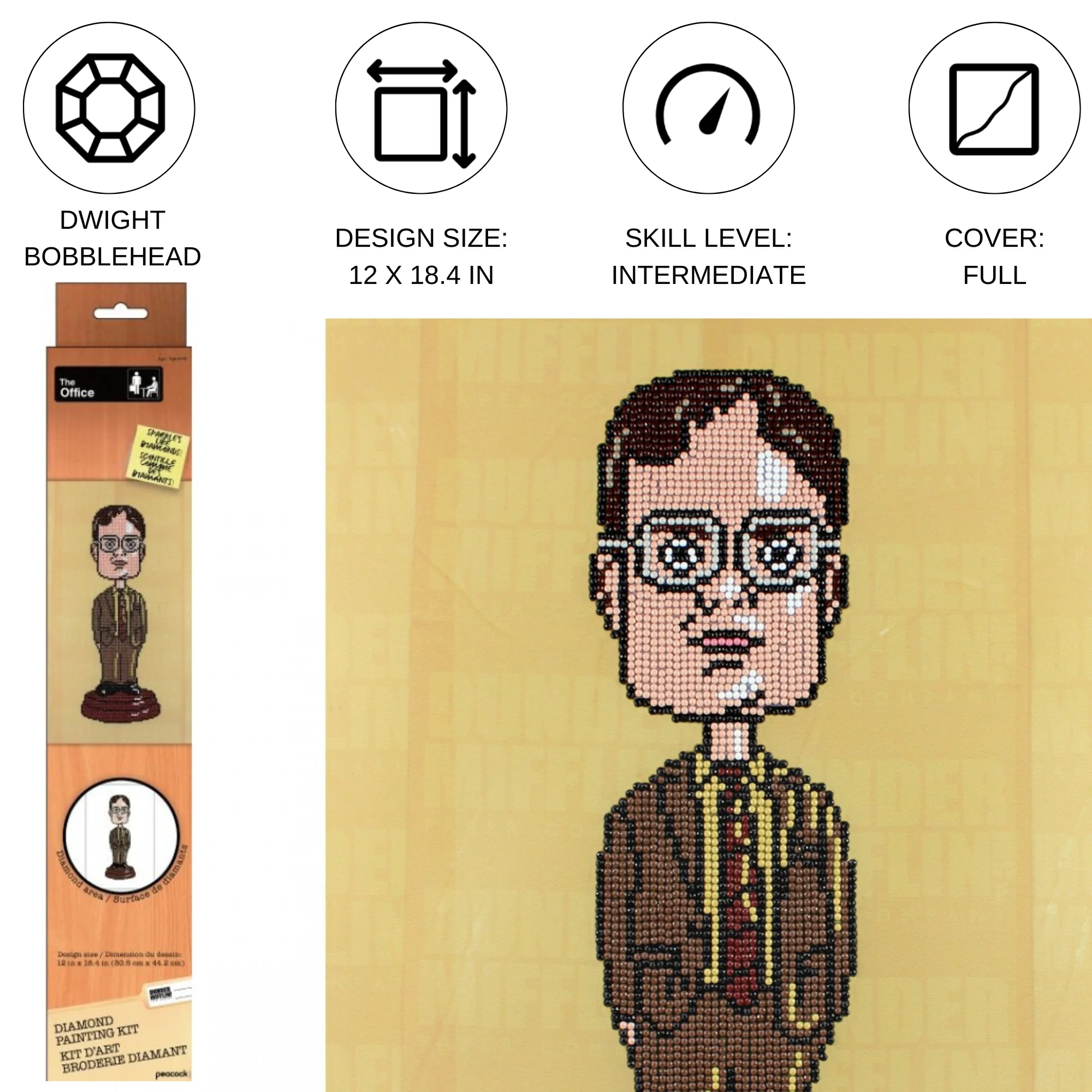 Diamond Dotz Dwight Bobblehead - 12.0" x 18.4" - Image 3