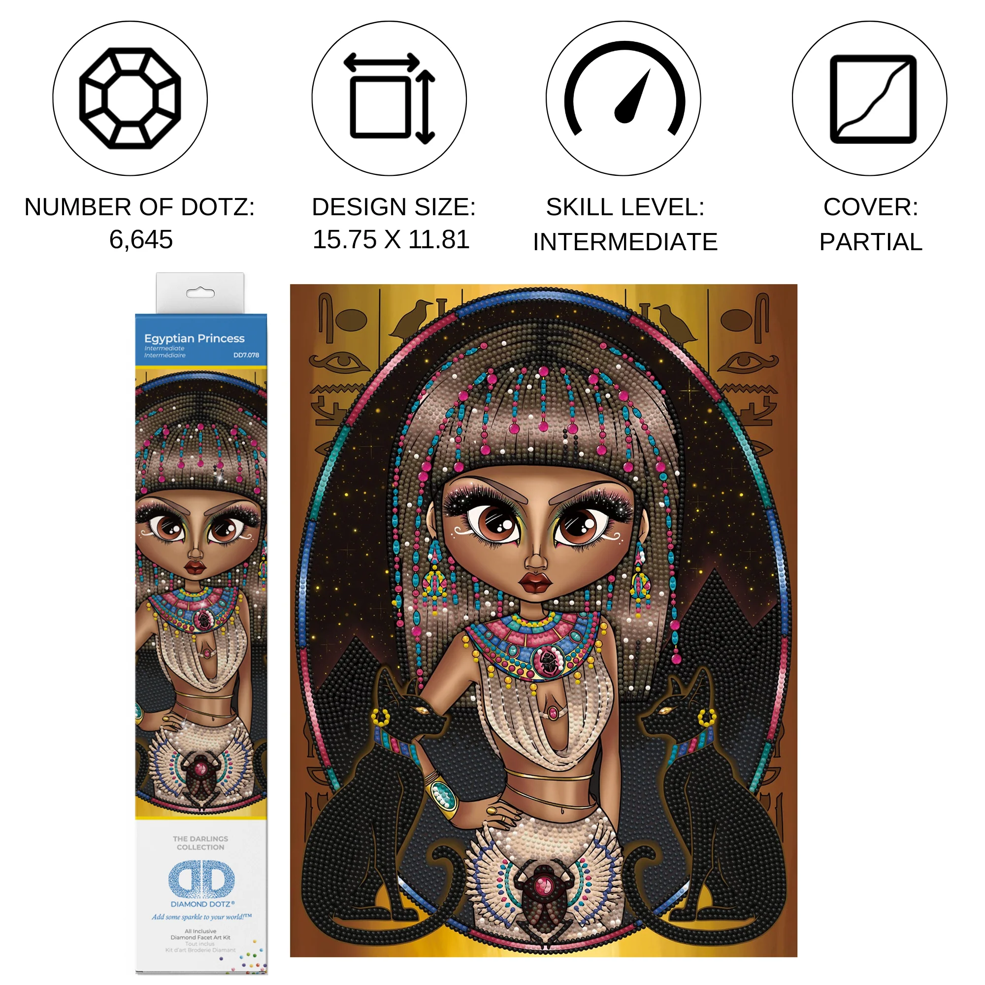 Diamond Dotz Egyptian Princess - 11.8" x 15.8" - Image 3