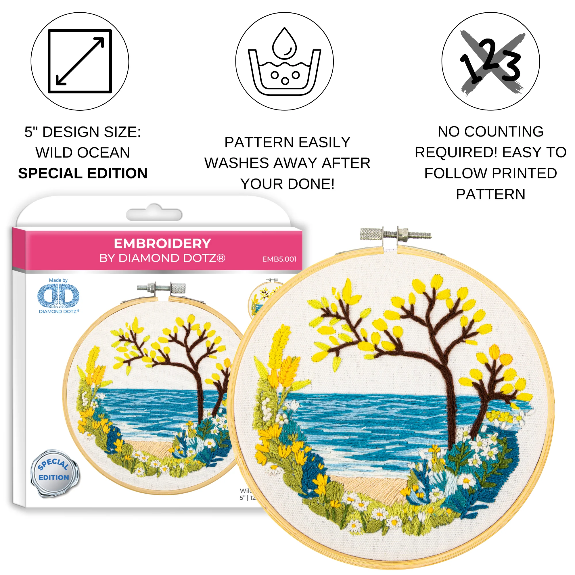 Diamond Dotz Wild Ocean Embroidery Kit - 5.0" - Image 3