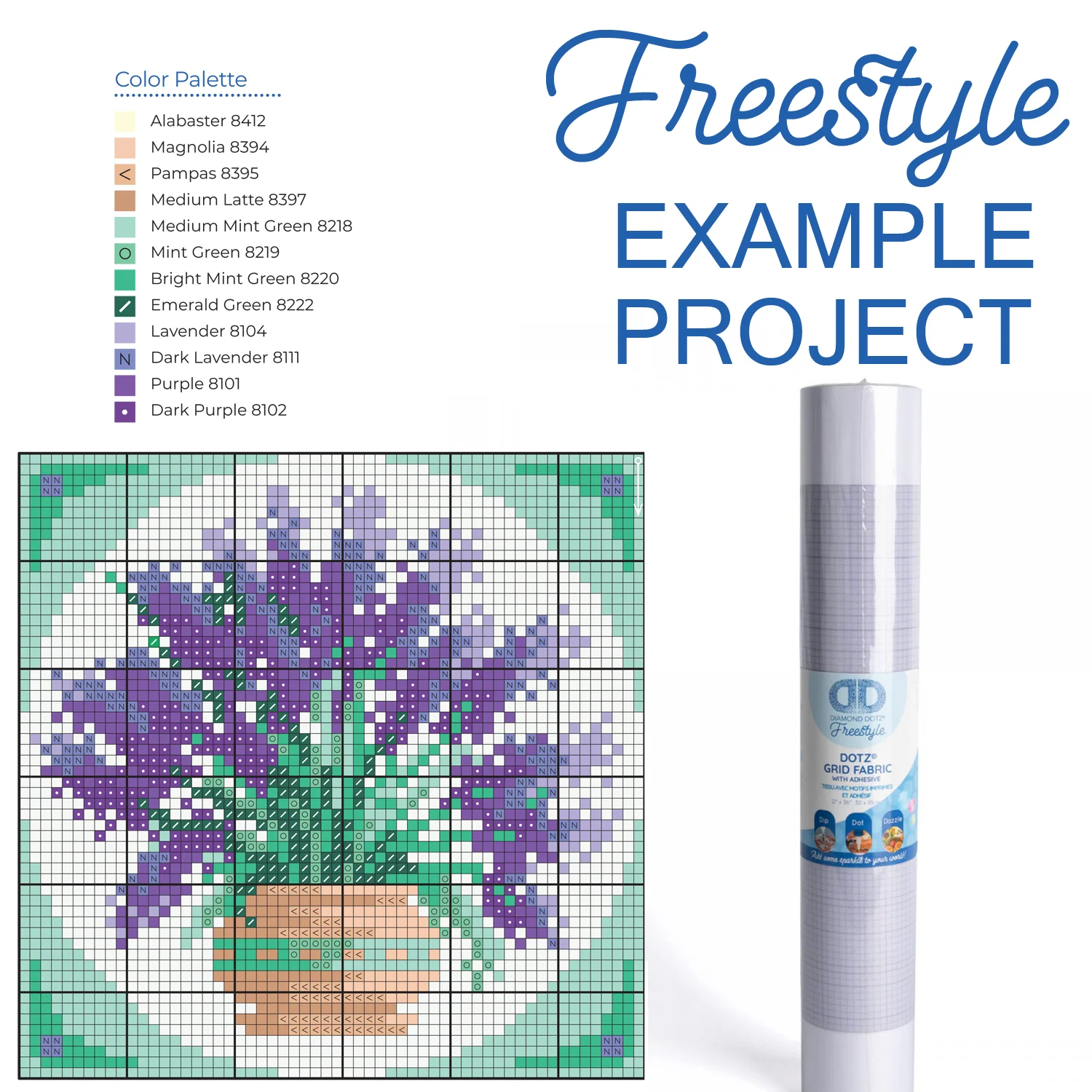 Diamond Dotz Fabric Roll - Grid With Adhesive 12 x 36 in - Image 4