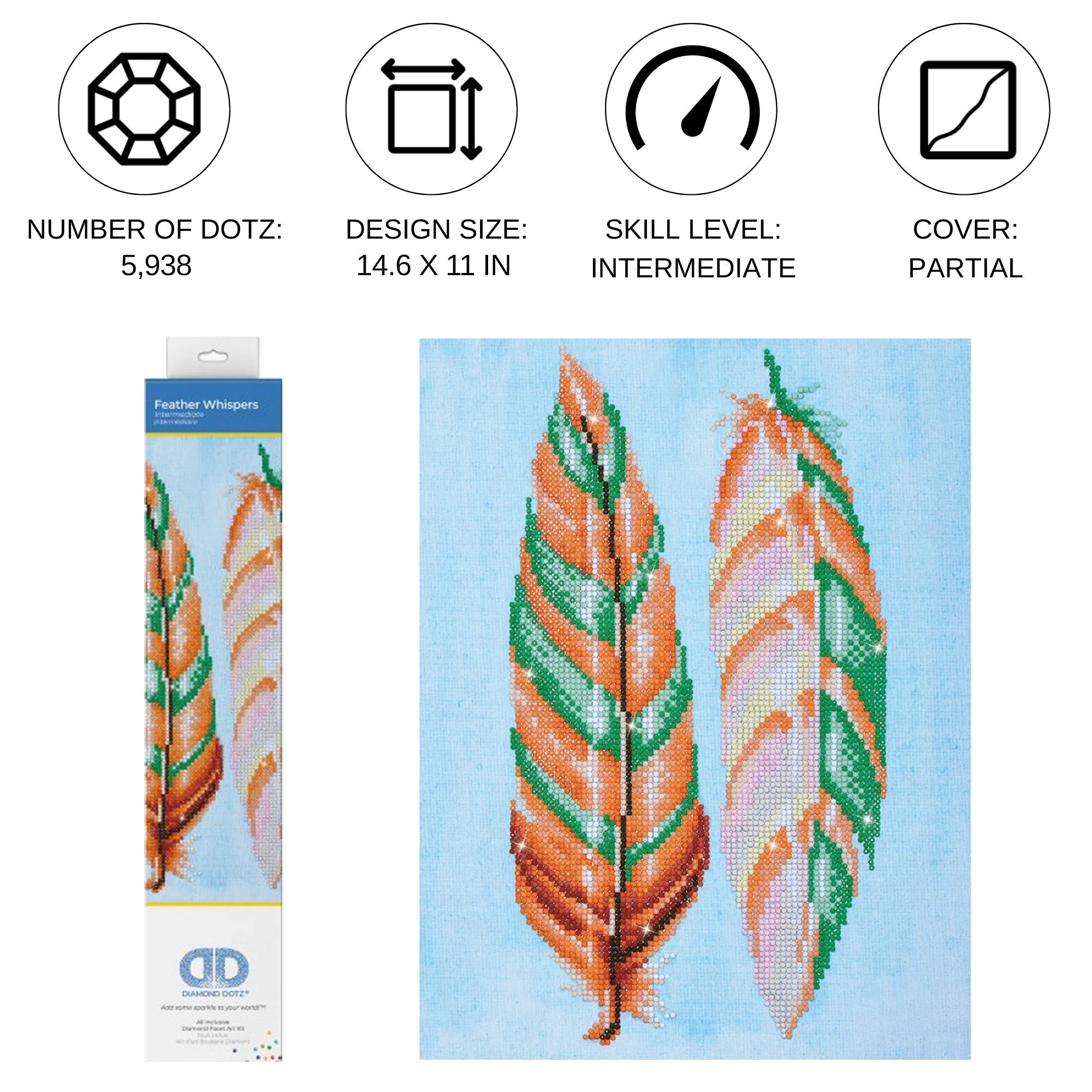Diamond Dotz Feather Whispers - 11.0" x 14.6" - Image 3