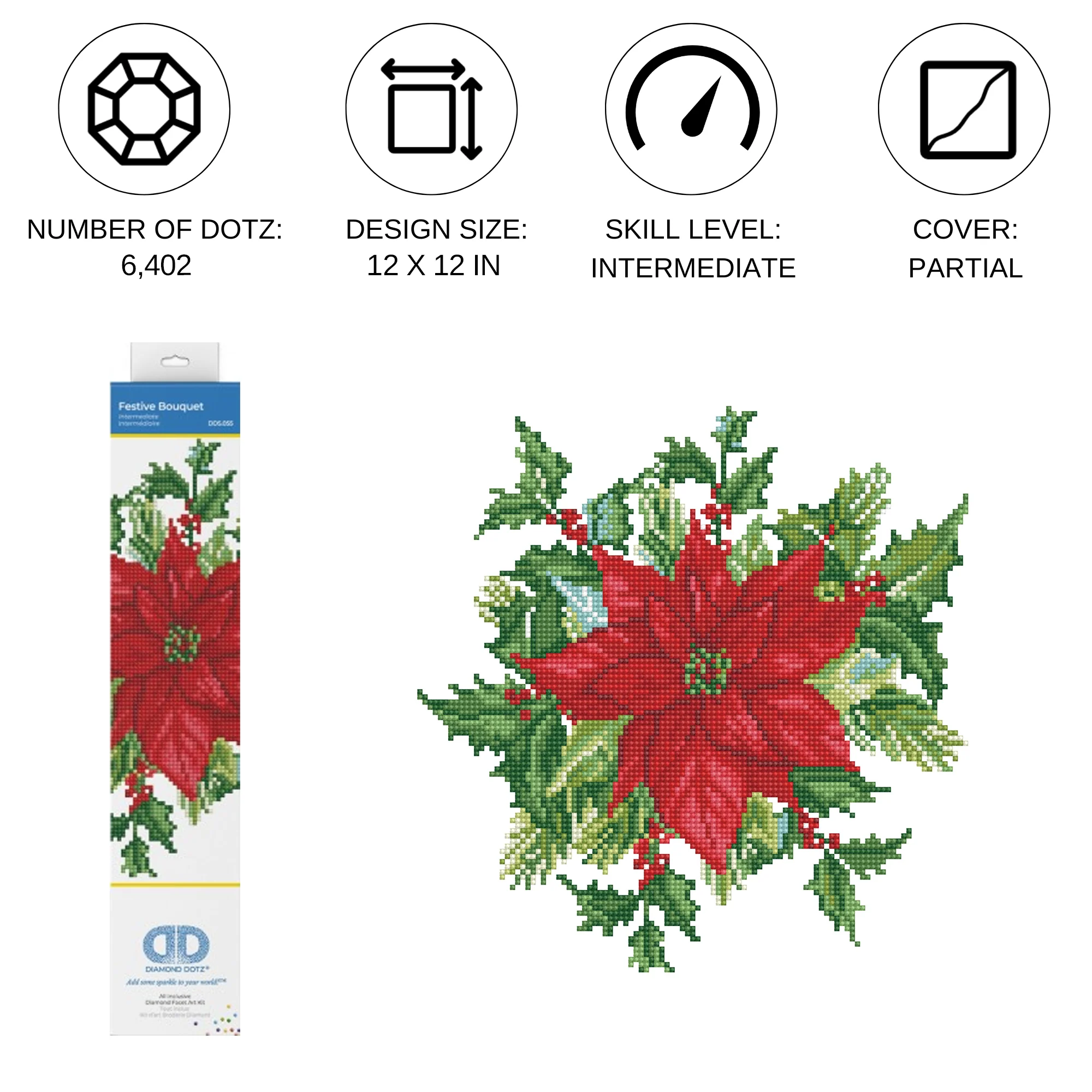Diamond Dotz Festive Bouquet - 12.6" x 12.6" - Image 3