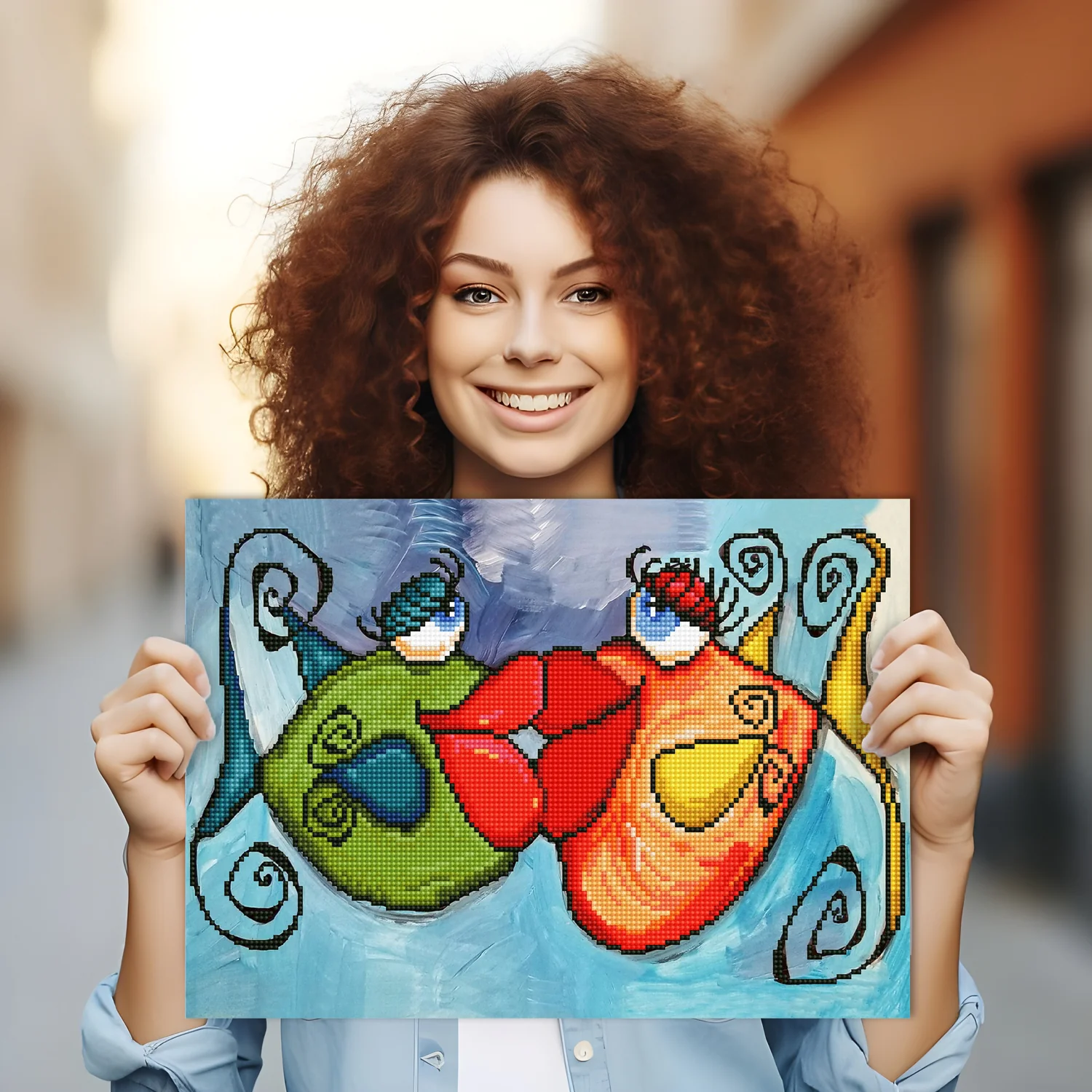 Diamond Dotz Fishy Kissy - 16.5" x 11.8" - Image 2