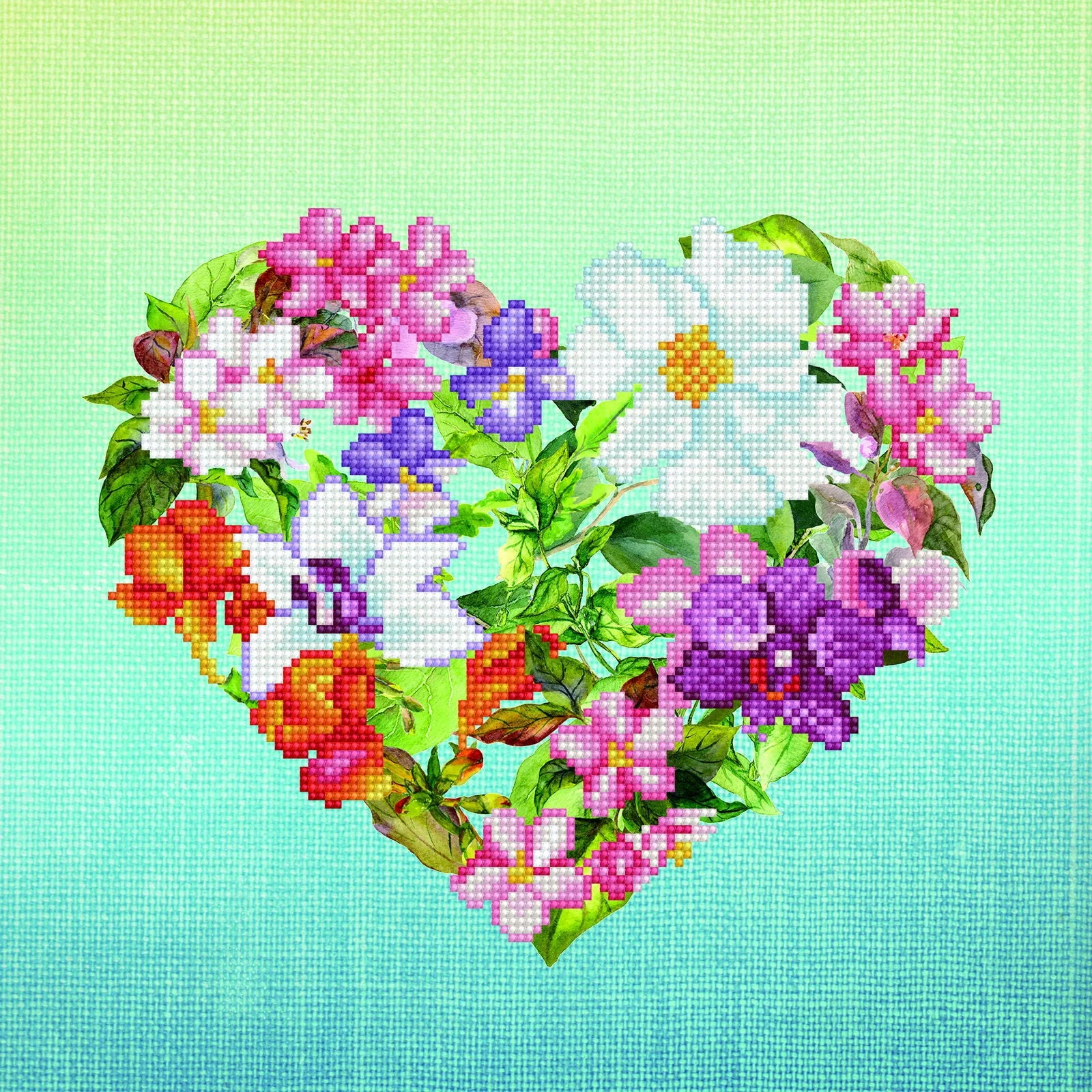 Diamond Dotz Flower Heart - 14.6" x 14.6"