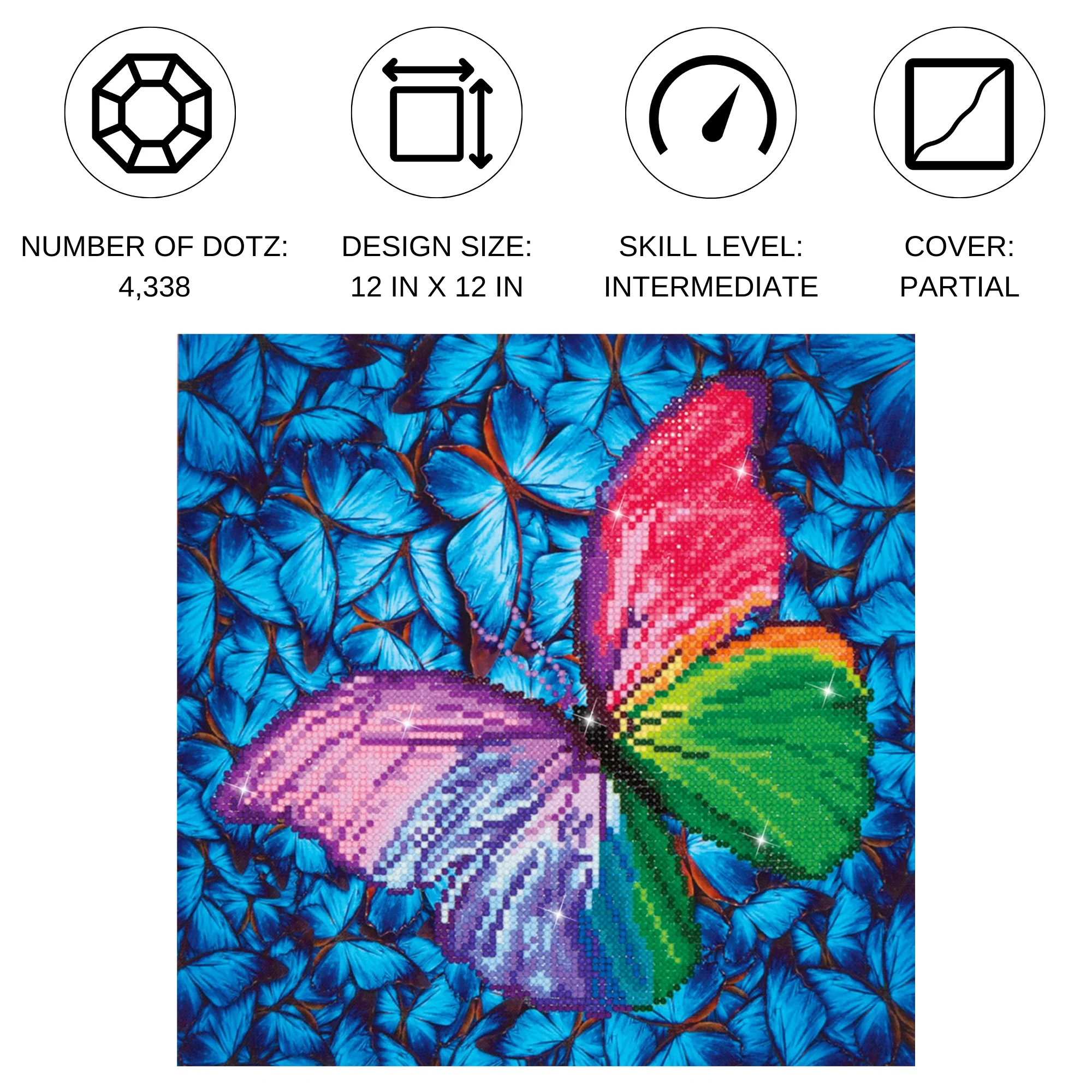 Diamond Dotz Flutter By Pink - 12.0" x 12.0" - Image 4