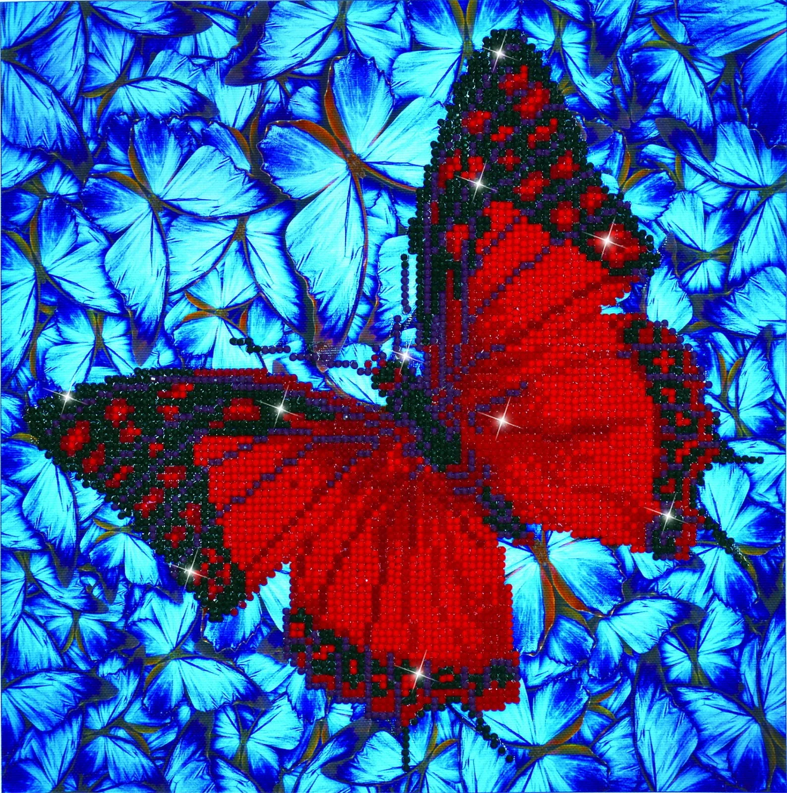 Diamond Dotz Flutter by Red with Frame - 12.0" x 12.0" - Image 3
