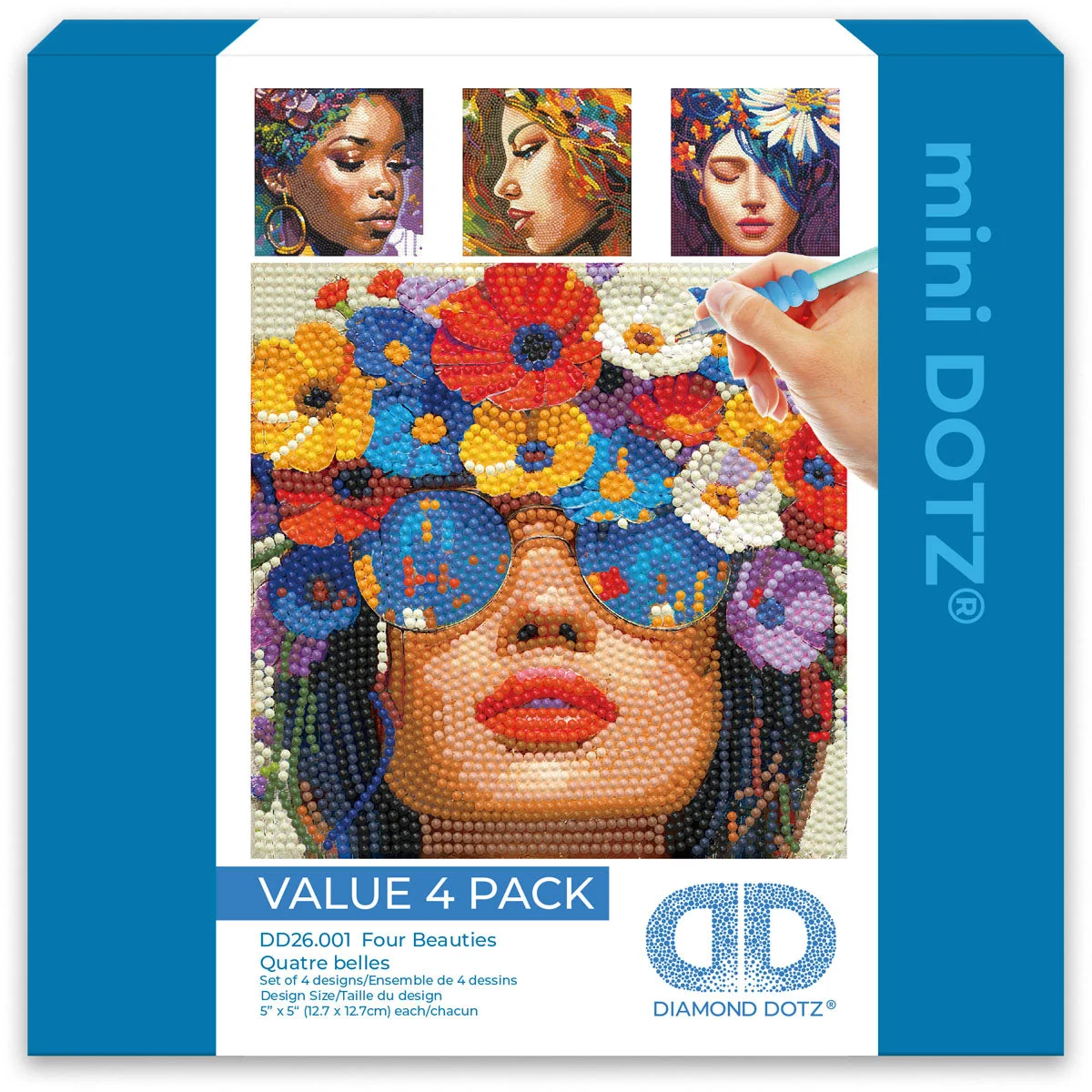 Diamond Dotz Mini Dotz Four Beauties Diamond Painting - 5.0" x 5.0" - Image 8