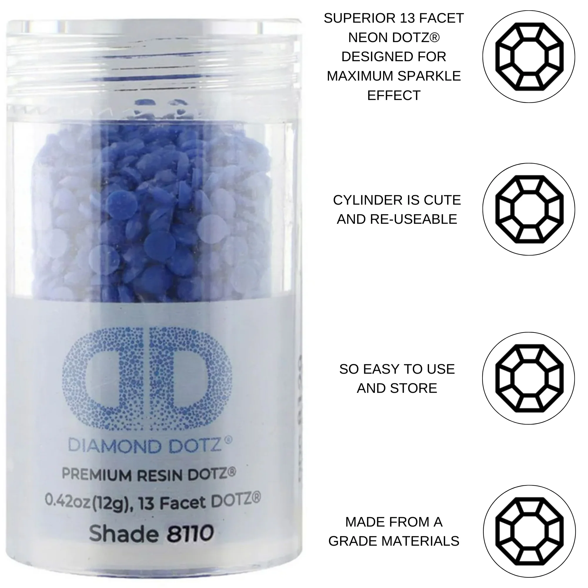 Diamond Dotz 2.8MM 12G DOTZ Cylinder - Blue Shadow - Image 5