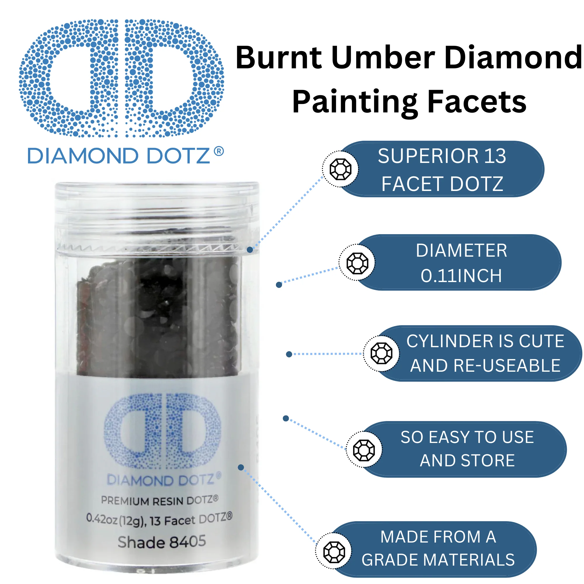 Diamond Dotz 2.8MM 12G DOTZ Cylinder - Burnt Umber - Image 5