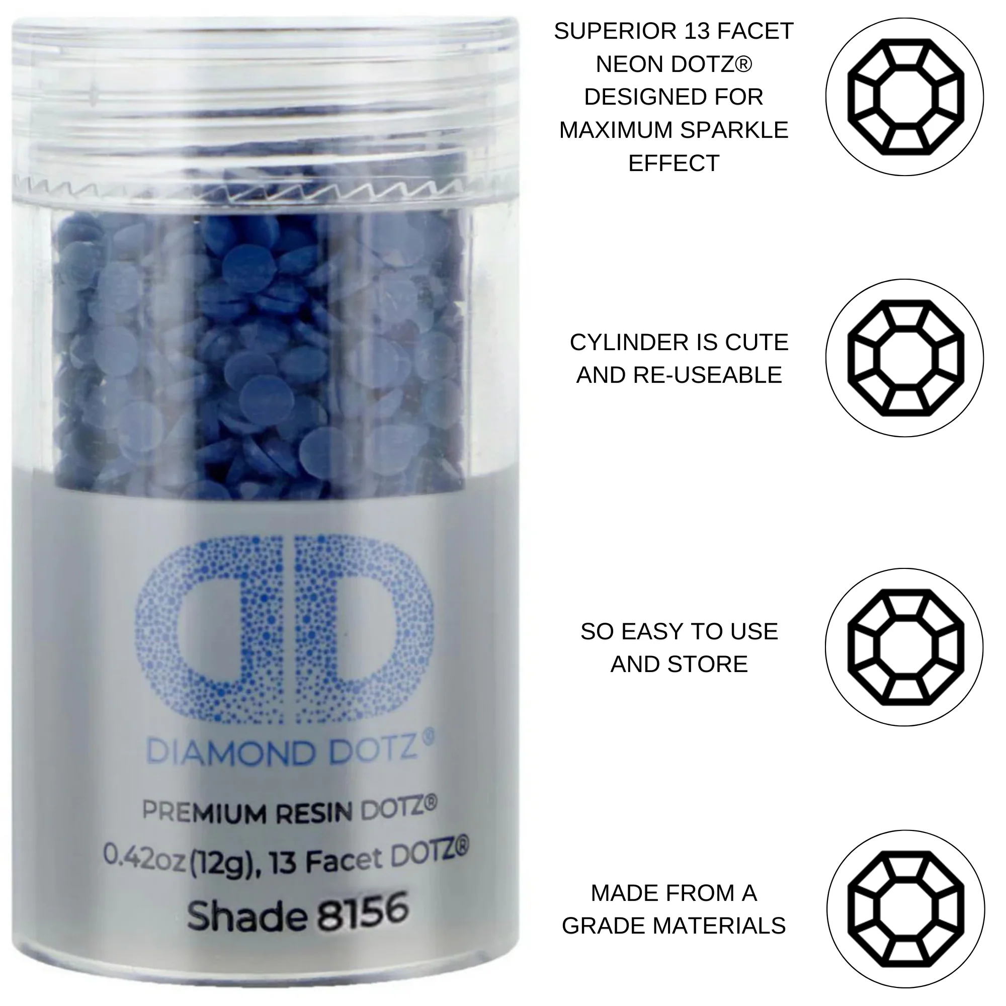 Diamond Dotz 2.8MM 12G DOTZ Cylinder - Ink - Image 5